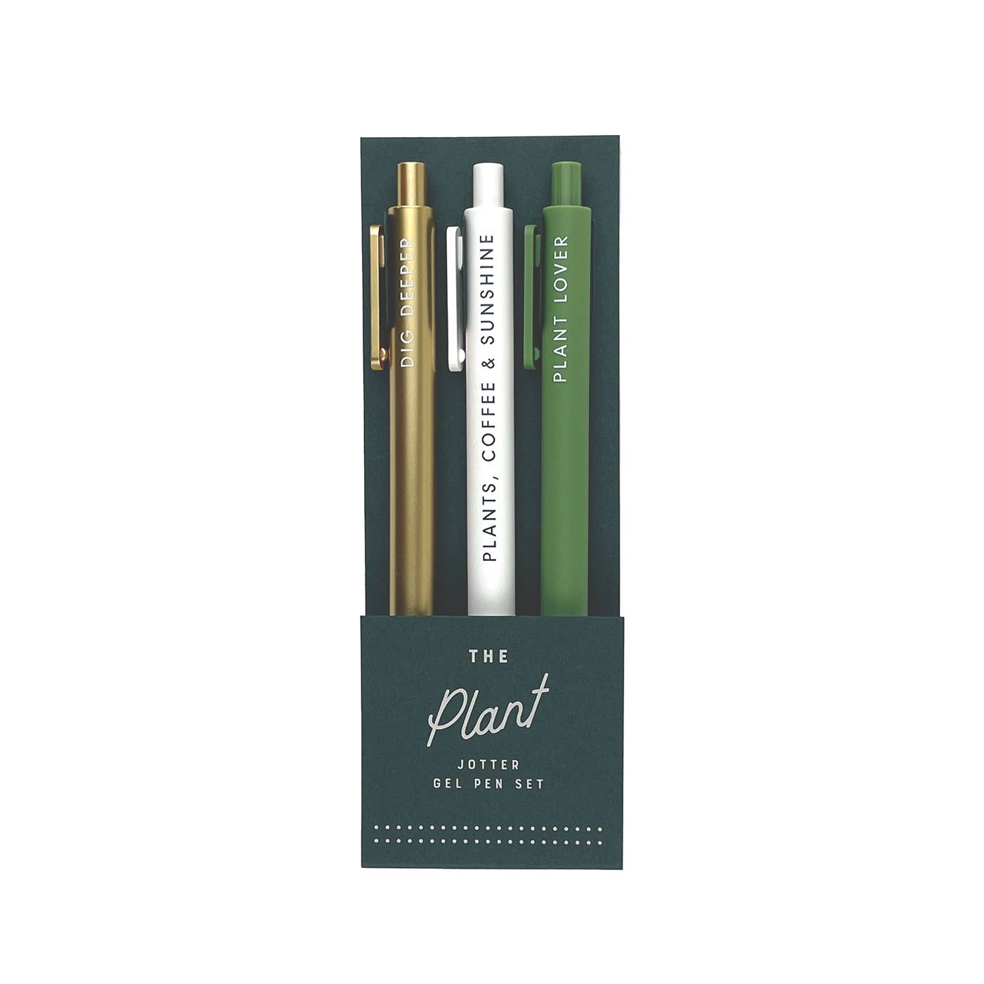 Plant Jotter Gel Pen set of 3 with plant designs