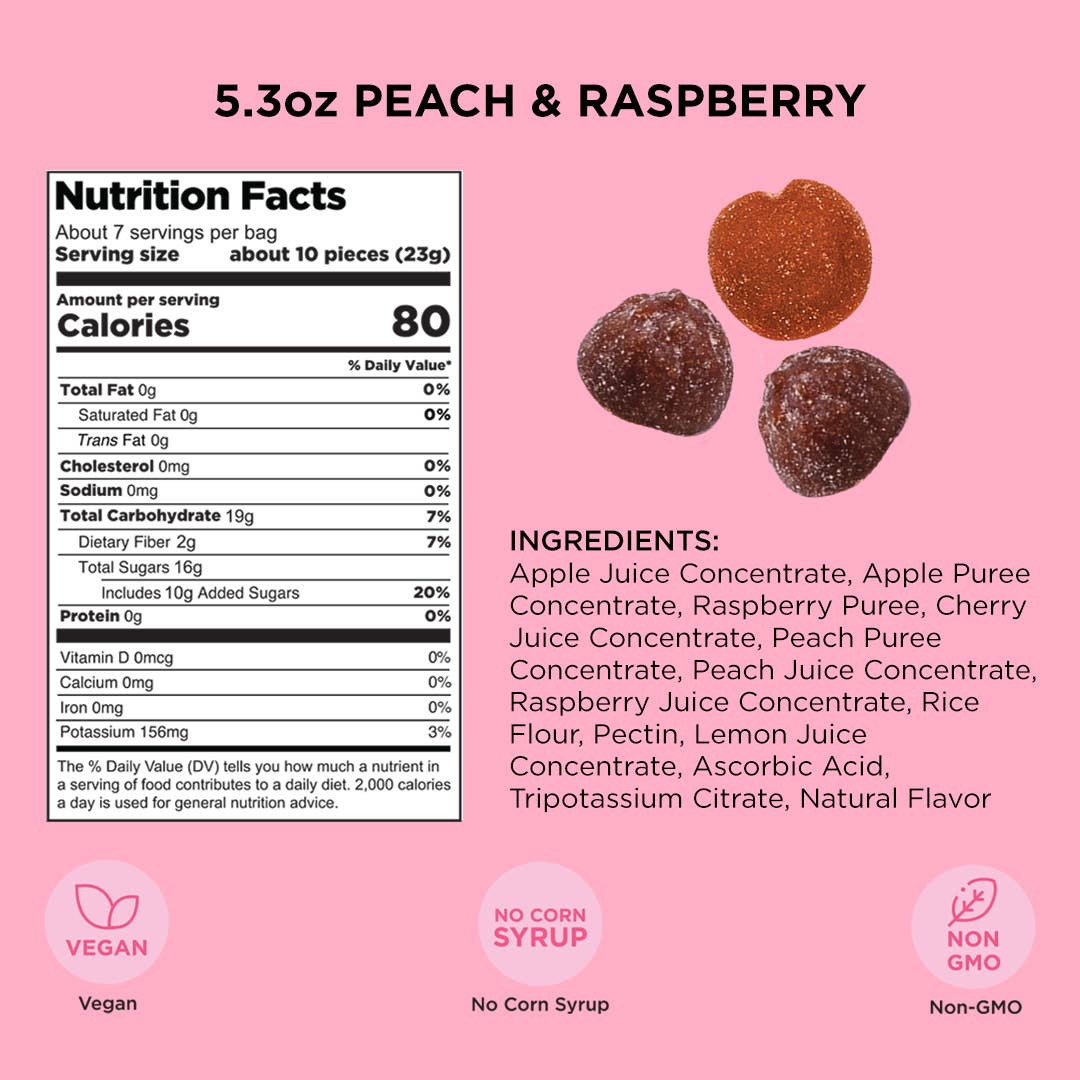 Fruit Bites - Peach Raspberry (5.3 oz Bags)