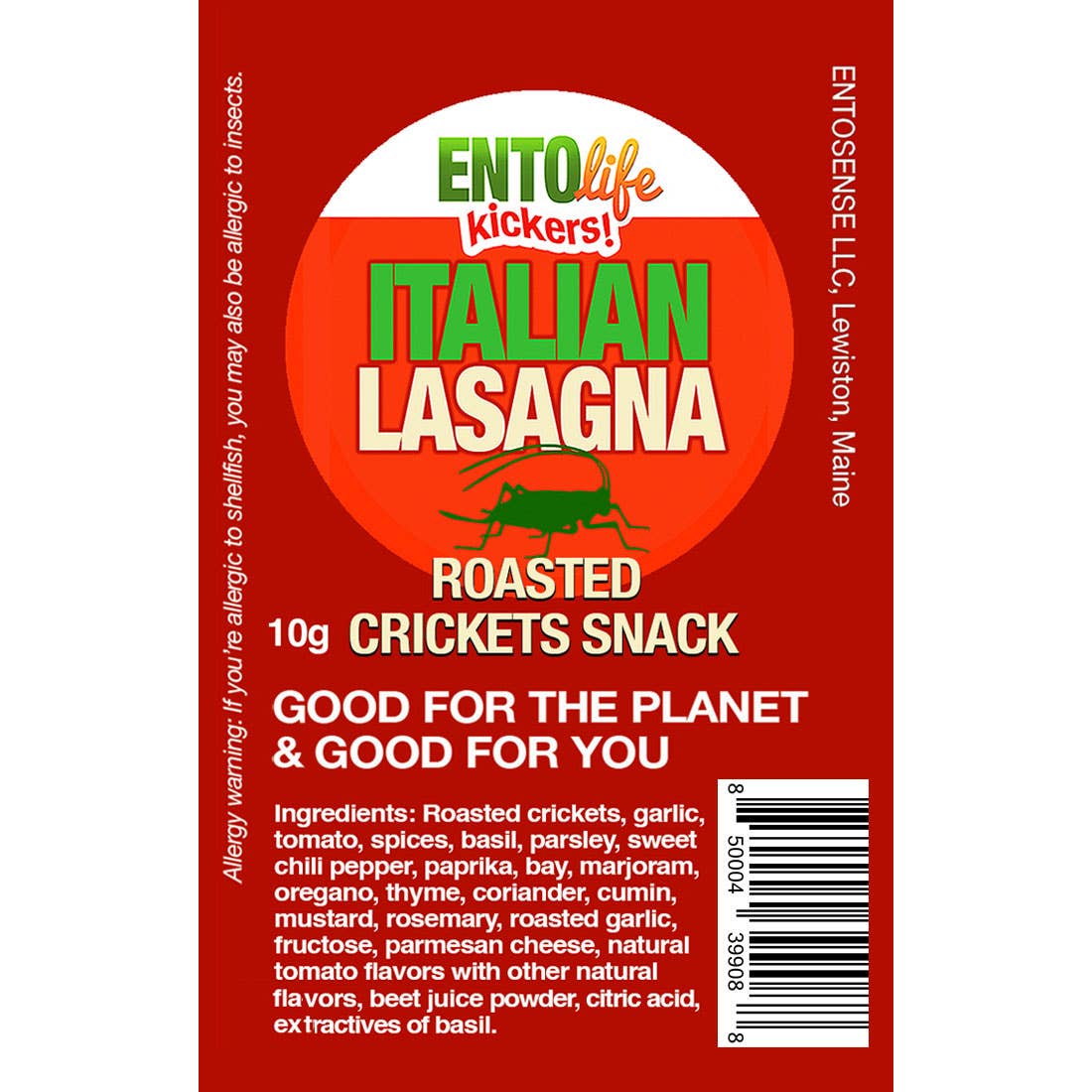 Mini-Kickers Flavored Cricket Snacks - Italian Lasagna