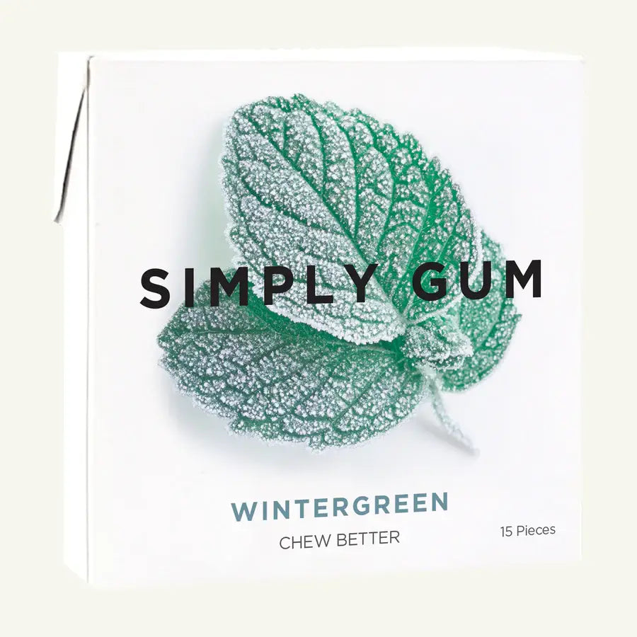 Wintergreen Chewing Gum - Natural + Plastic-Free | 6 Pack