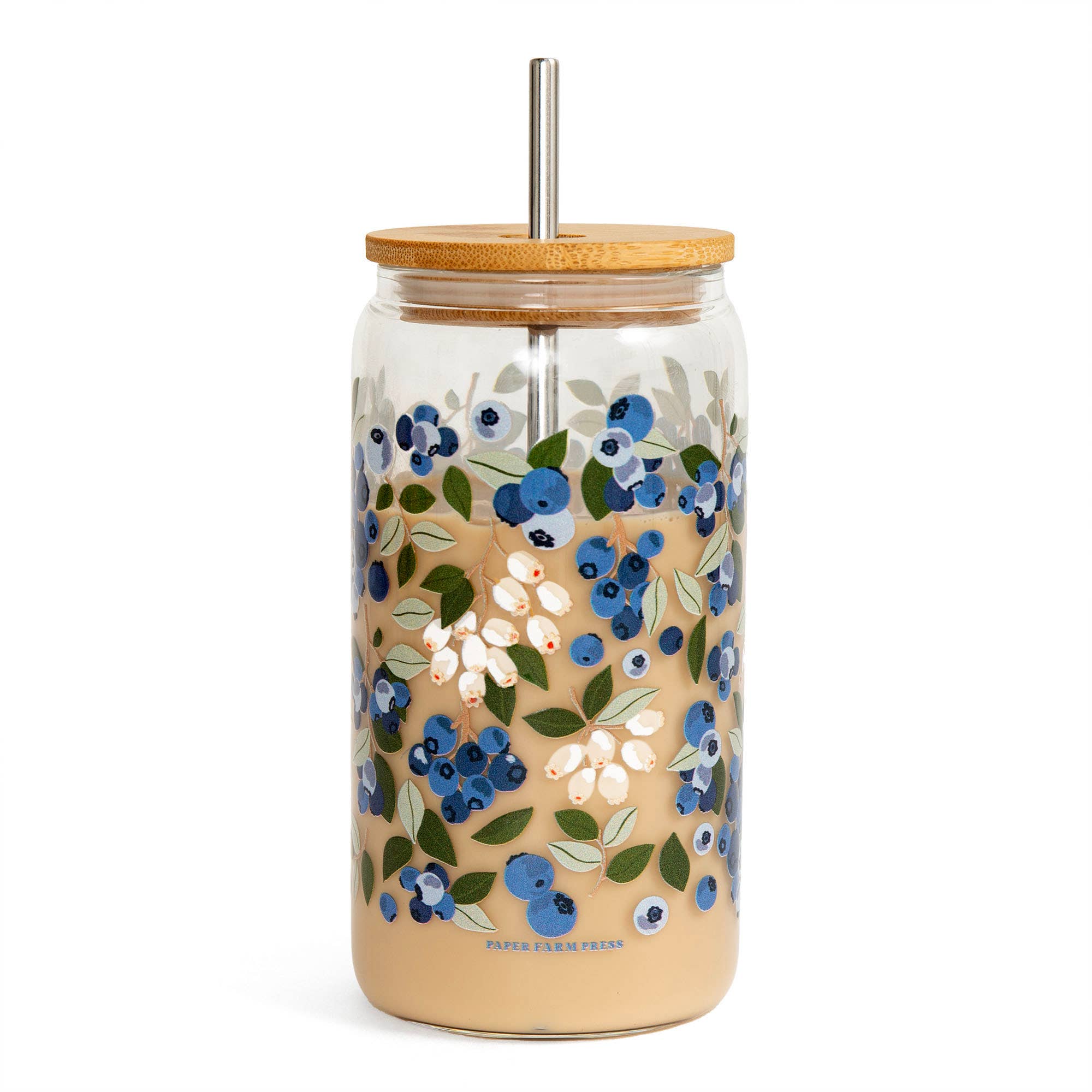 Blueberry Field Glass Can side view