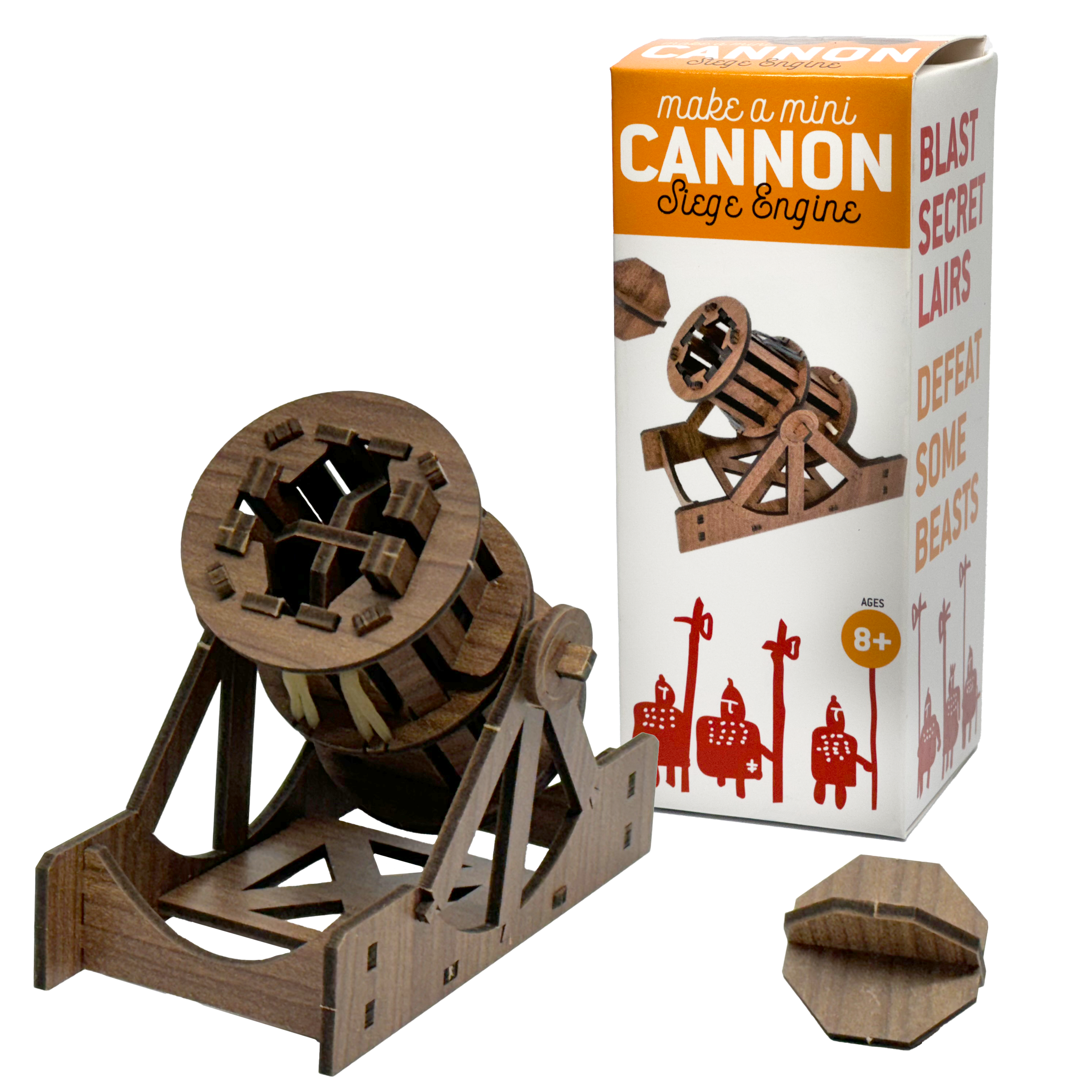 Mini Cannon wooden engineering model building kit in box