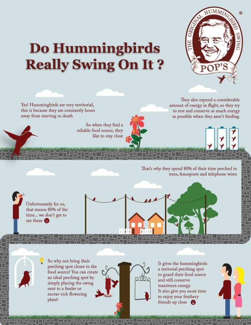 POP'S Charmed Hummingbird Swing (Red)