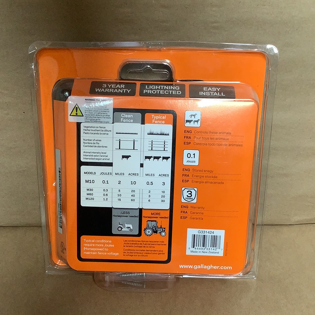 Gallagher M10 electric fence energizer alternate view