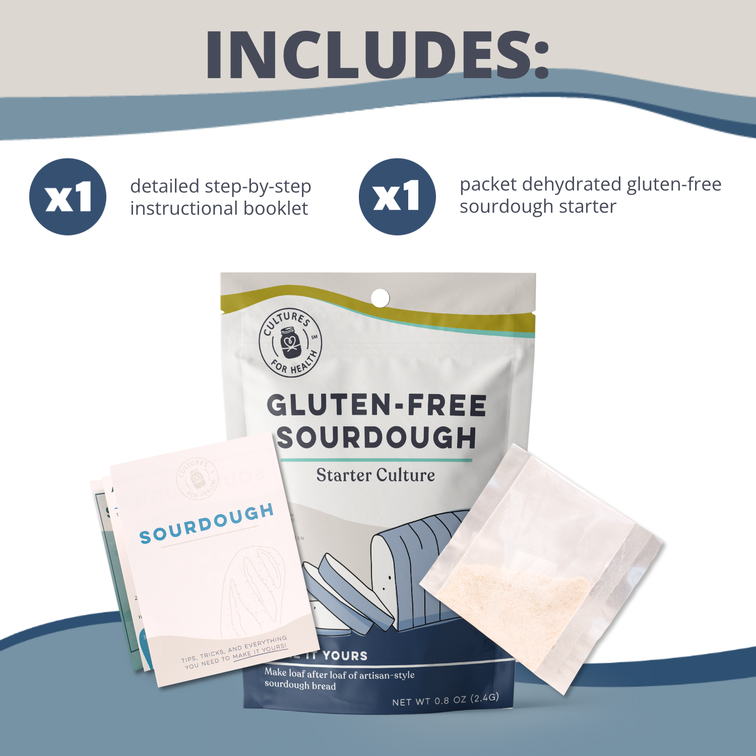 Gluten-free sourdough starter package details