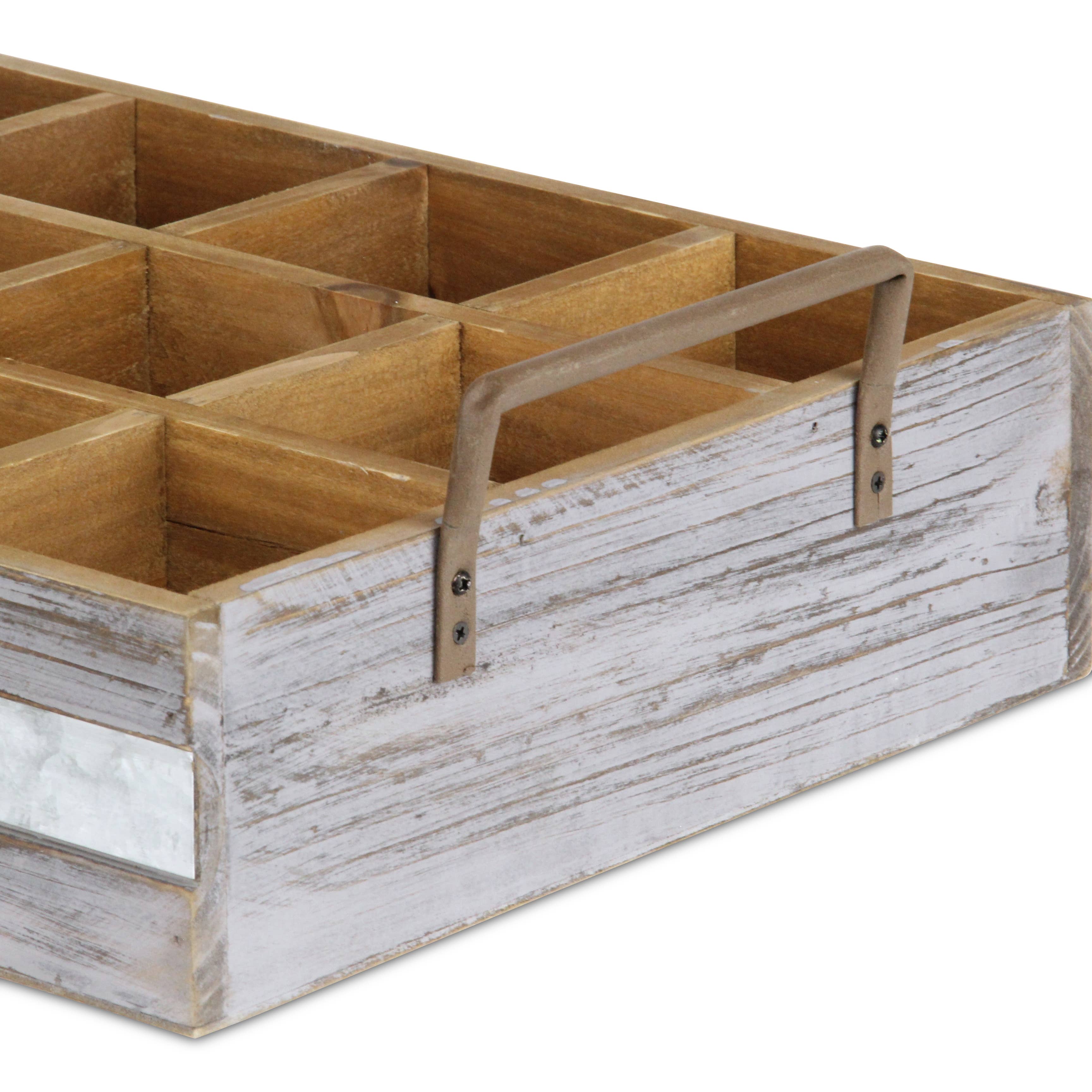 Obero 12 slot rectangular wood caddy interior slots