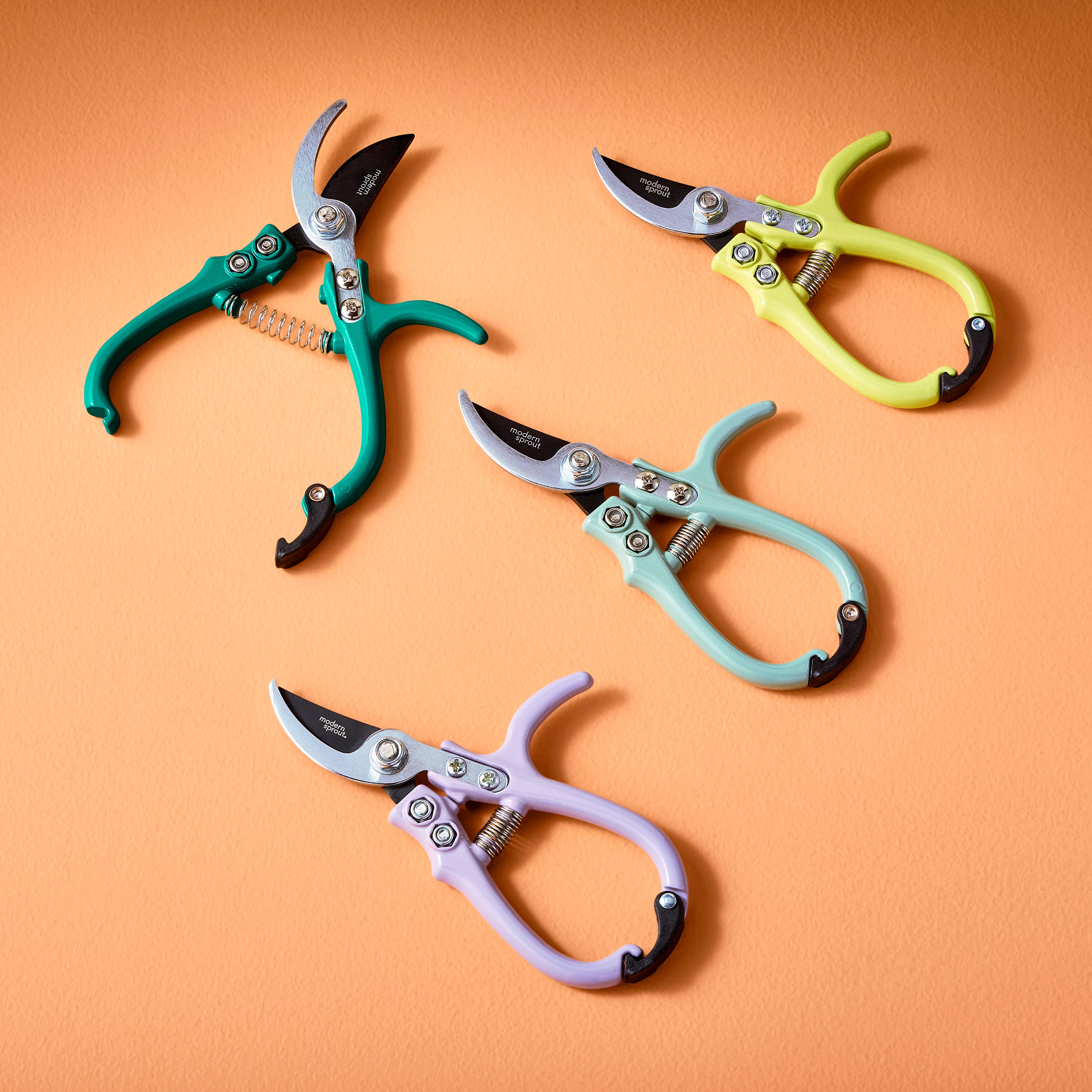 Garden pruners ergonomic handle close-up