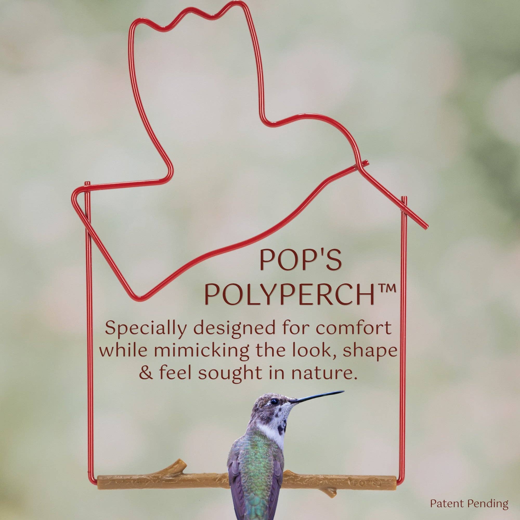 Hummingbird Swing Craft Red Bird side angle view