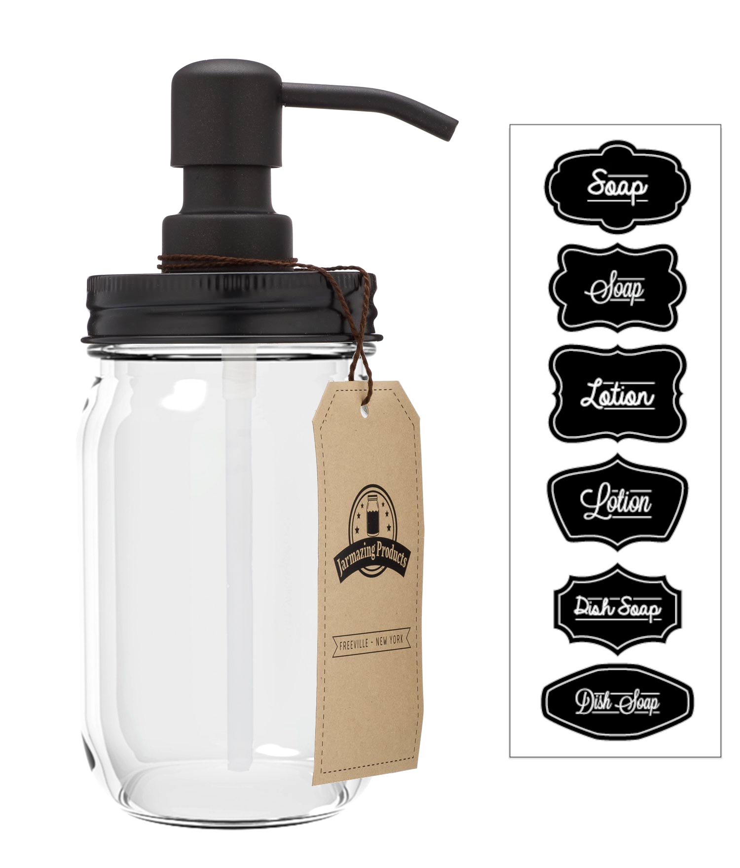 16oz mason jar lotion dispenser alternate angle