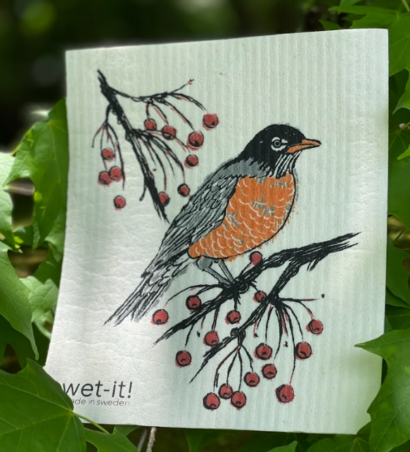 American Robin Swedish Cloth