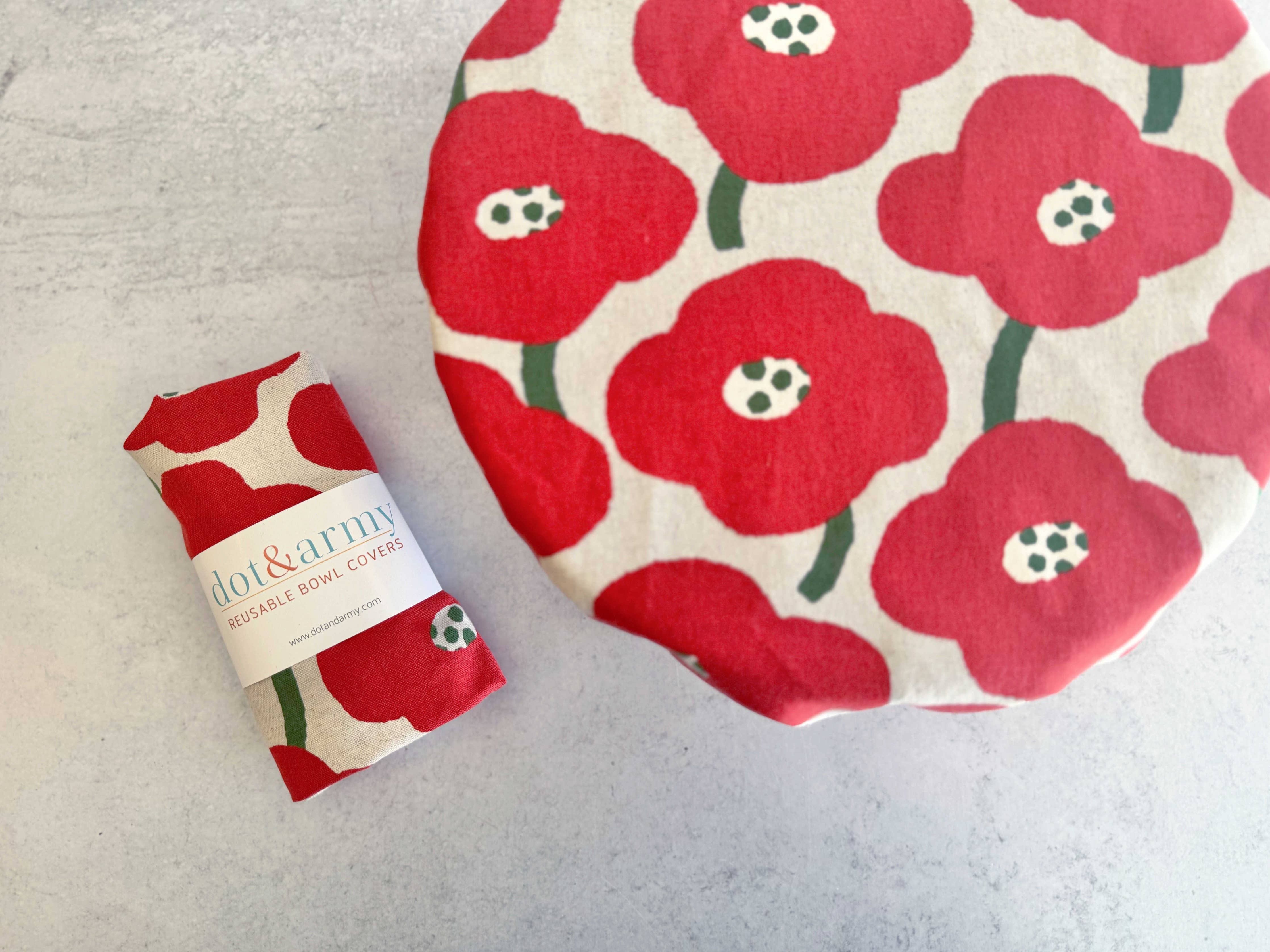 Reusable bowl covers set showing all three patterns