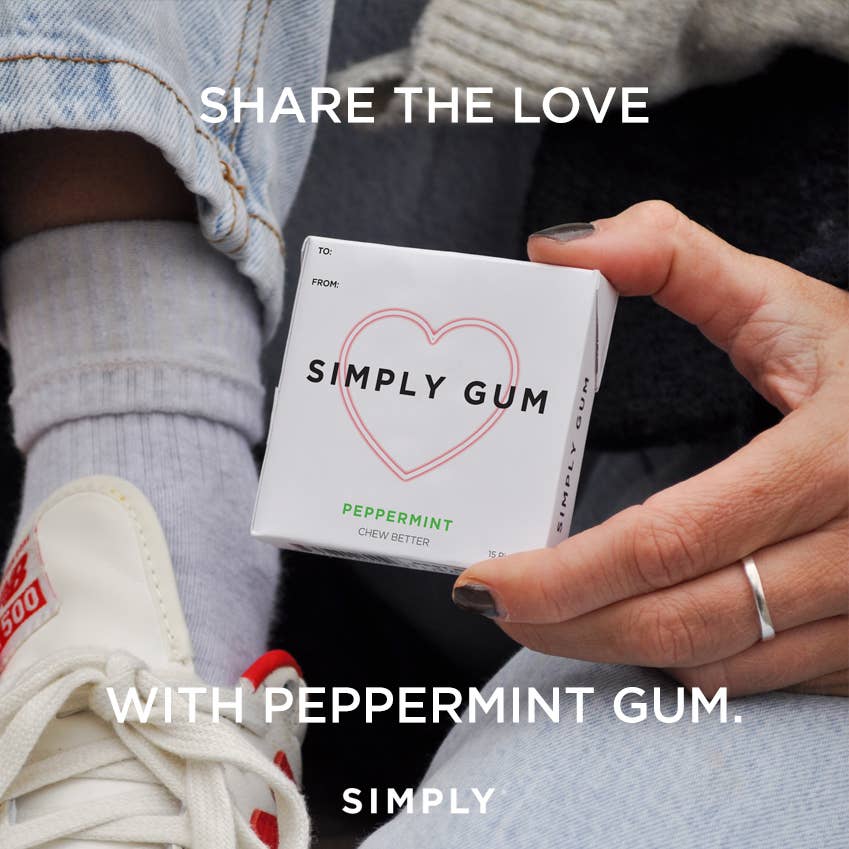 Heart Box Peppermint Gum - Natural + Plastic-Free