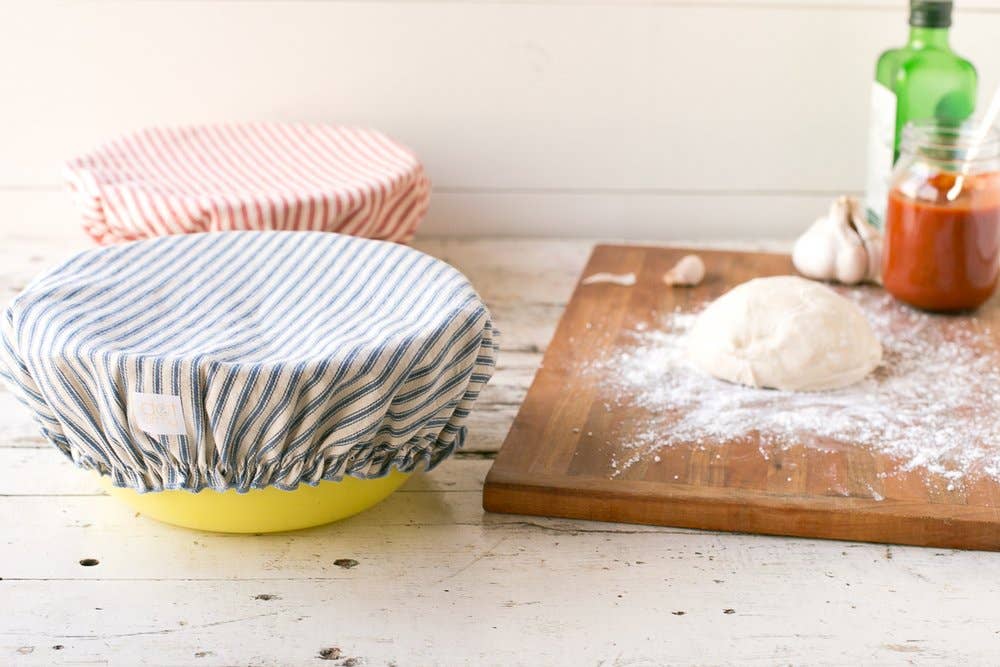 Reusable Bowl Cover in Ticking Stripes extra large