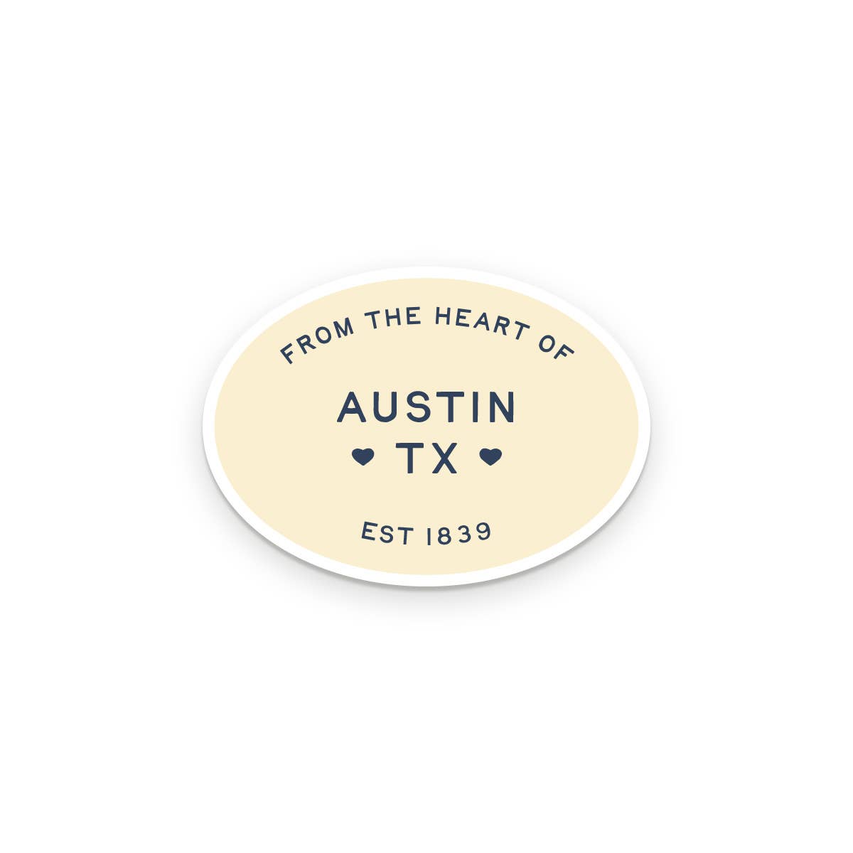 Custom City From The Heart Sticker displayed on surface