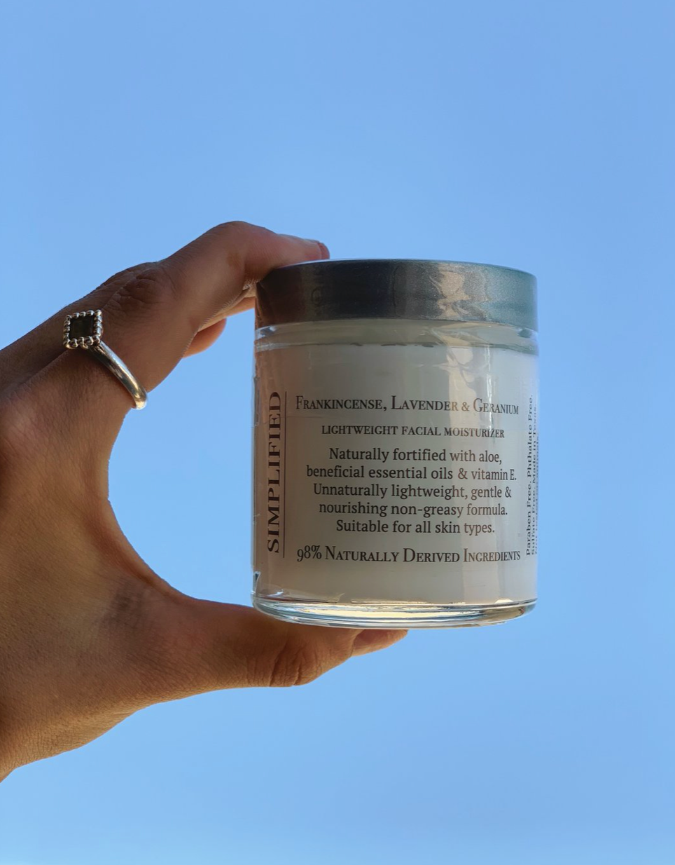 Simplified Soap Facial Moisturizer back label detail