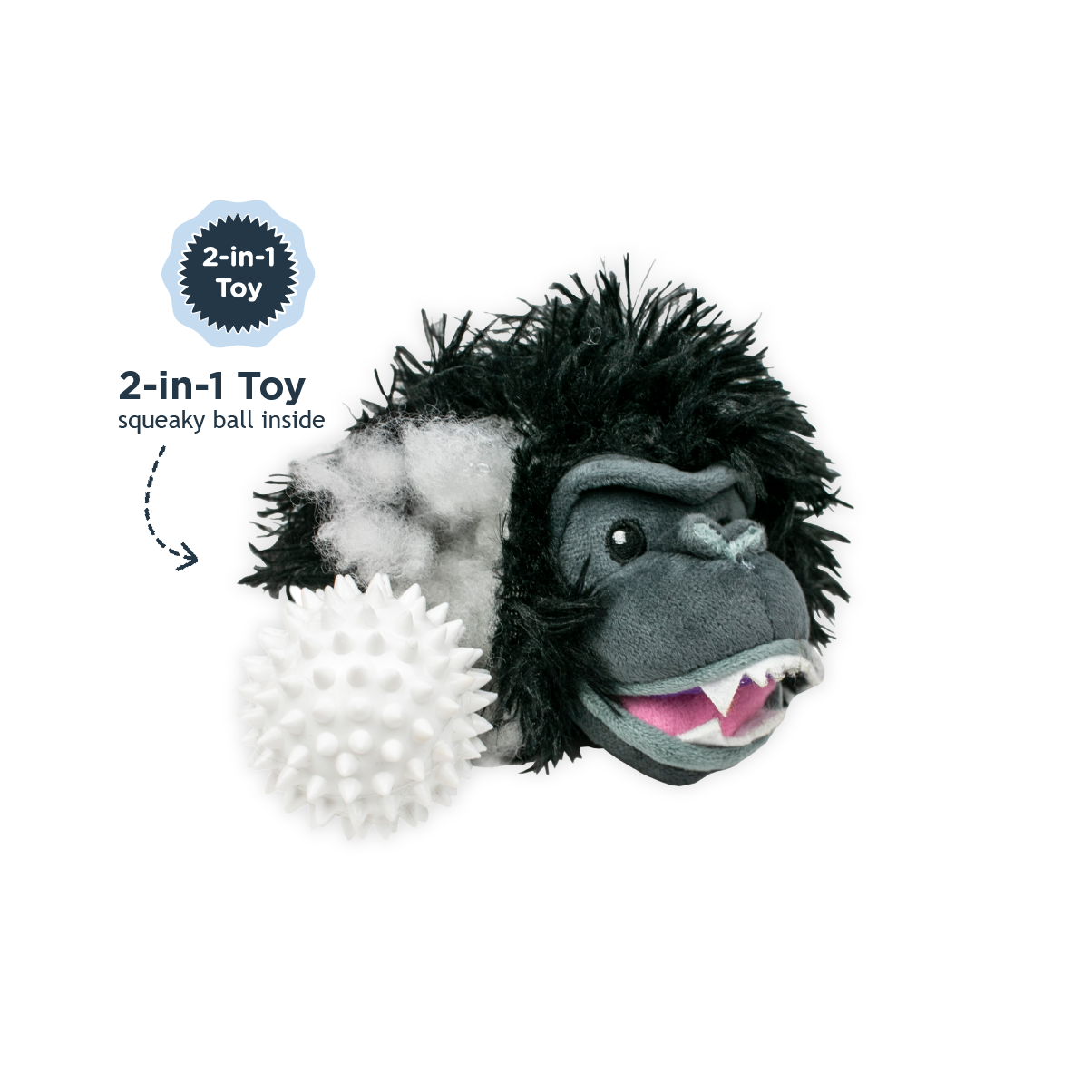 Gorilla 2-in-1 Fetch Ball dog toy in use