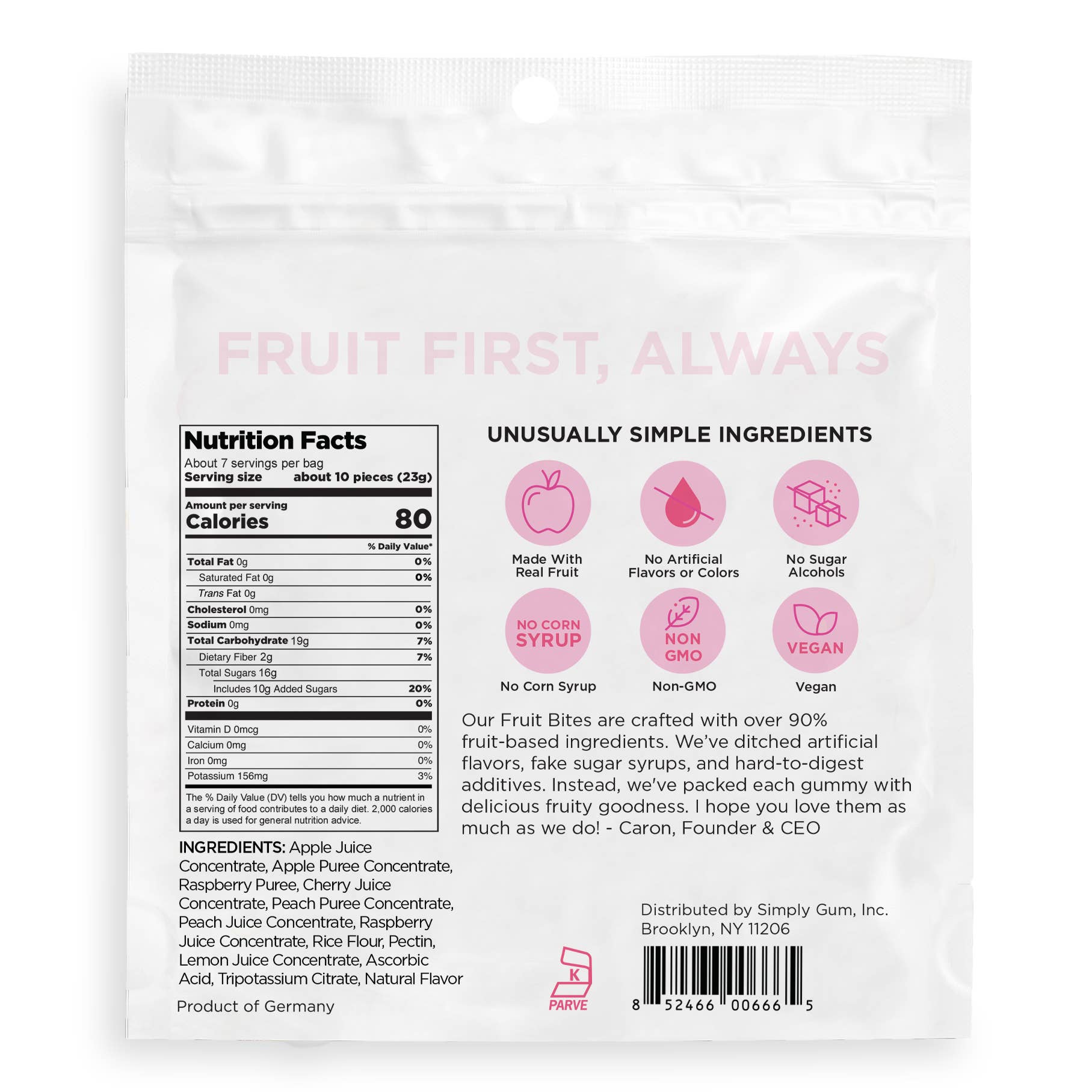 Fruit Bites - Peach Raspberry (5.3 oz Bags)
