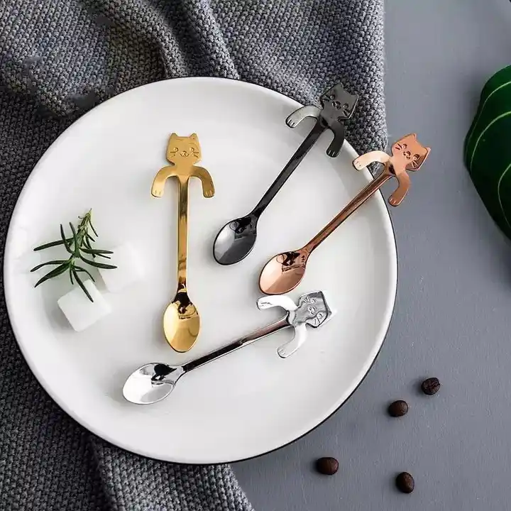 Cat spoons all four colors displayed together