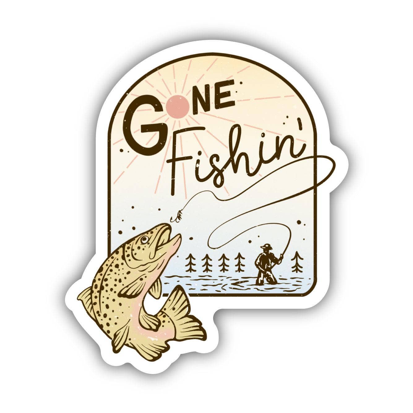 Gone Fishin' sticker alternate view
