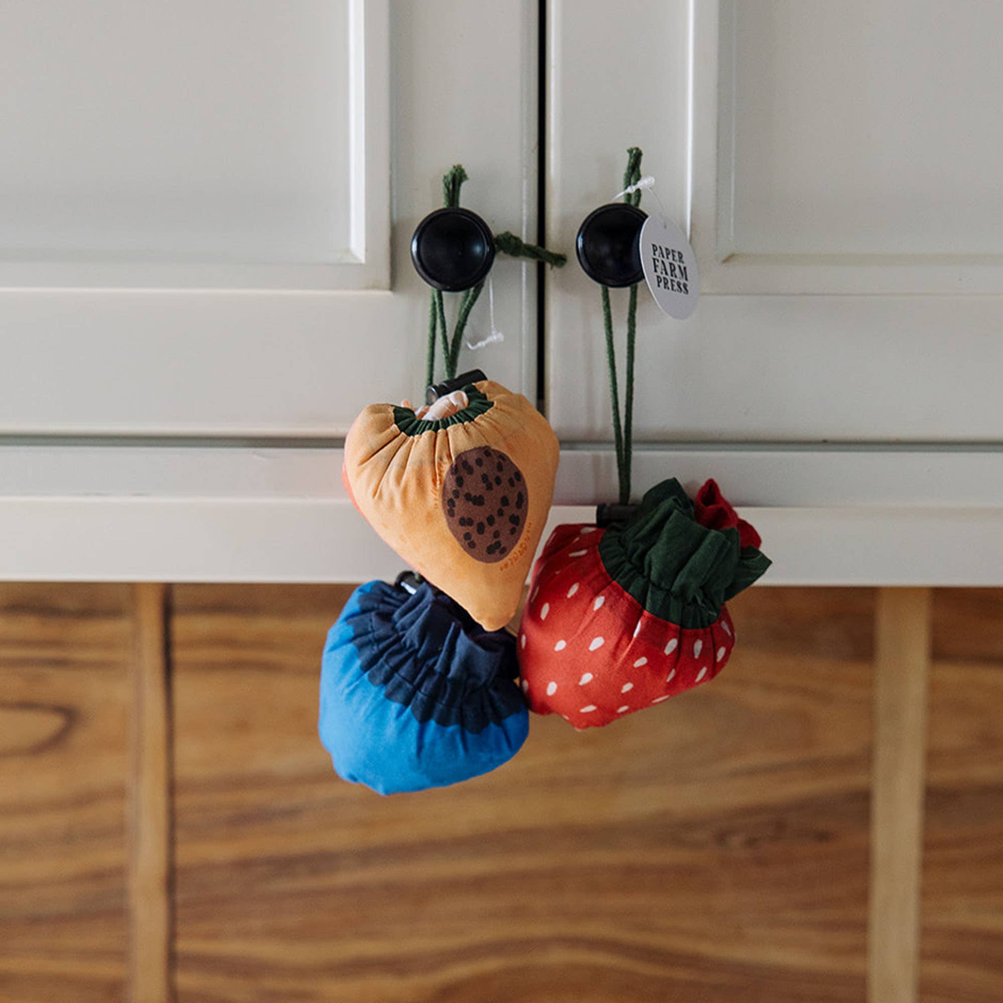 Blueberry Foldable Market Tote Bag folded compact