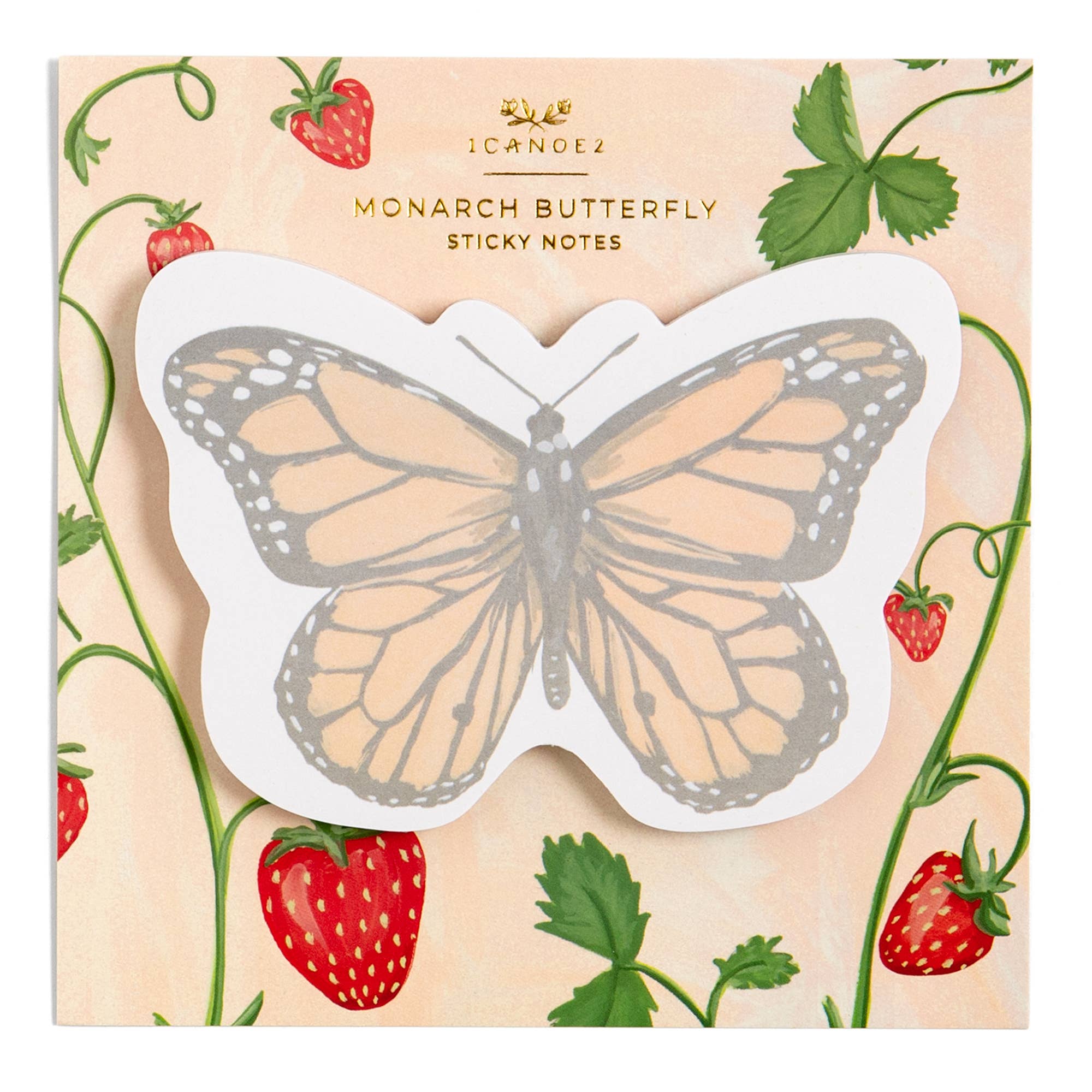 Monarch Butterfly Sticky Notes pad with butterfly illustration
