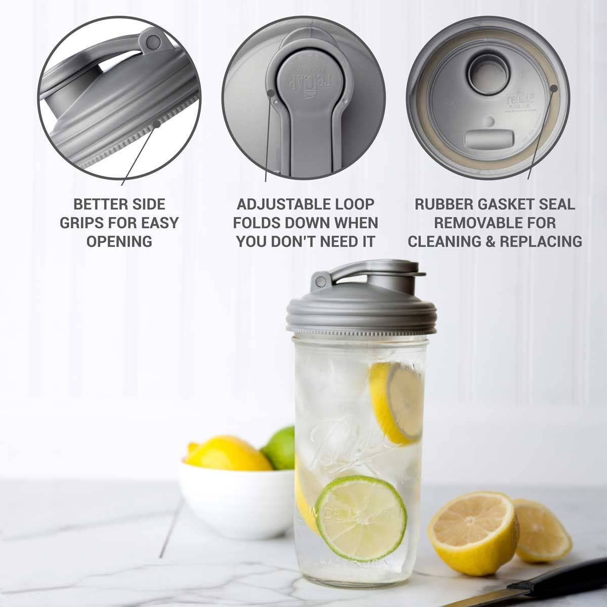 ReCAP® Mason Jars Lid POUR Carry Loop | Case of 12