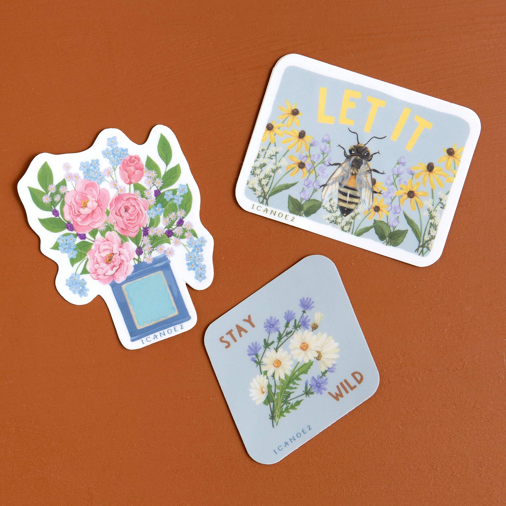 Flower Vase Vintage Blooms decal sticker with floral design