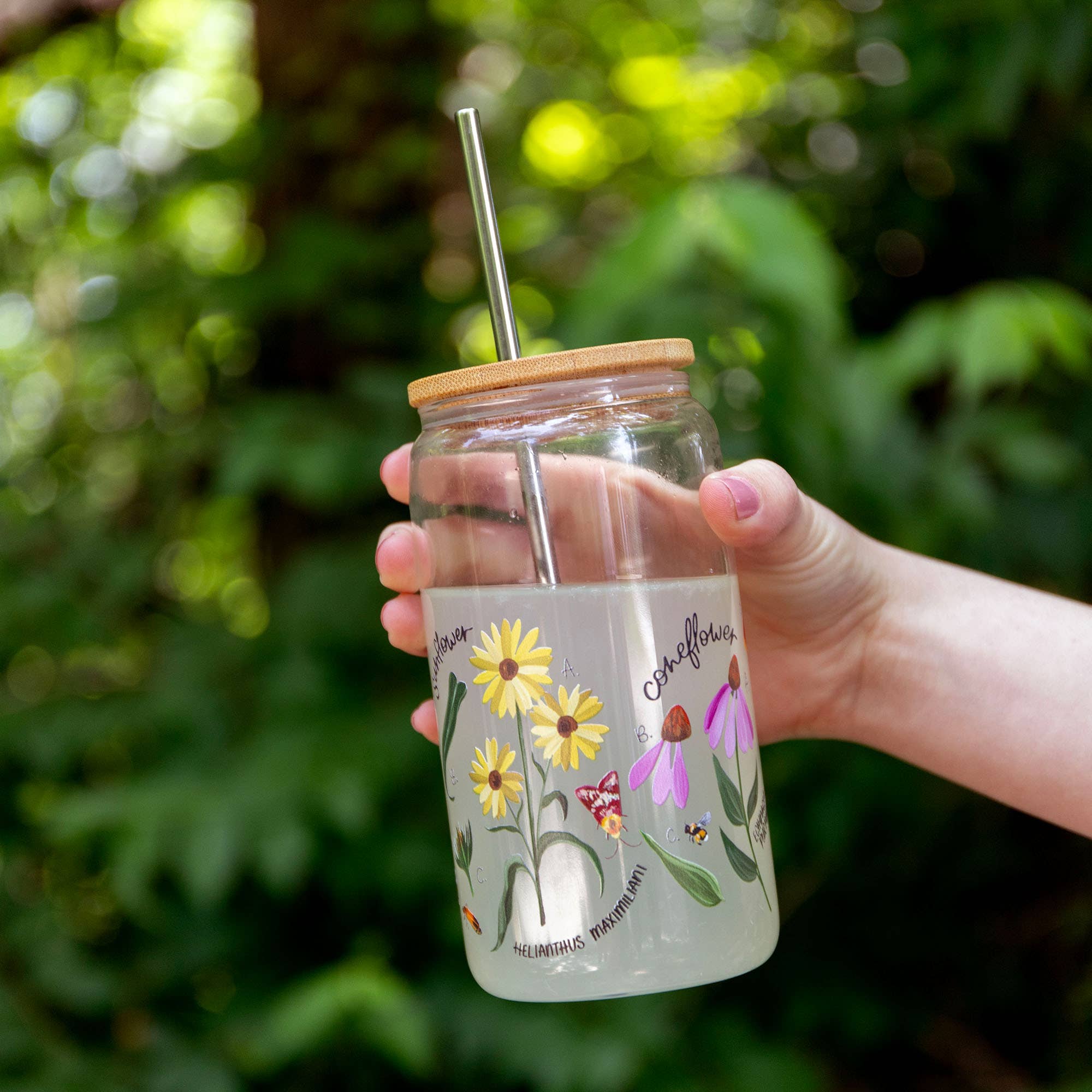 Wildflower Botanicals Glass Can with bamboo lid