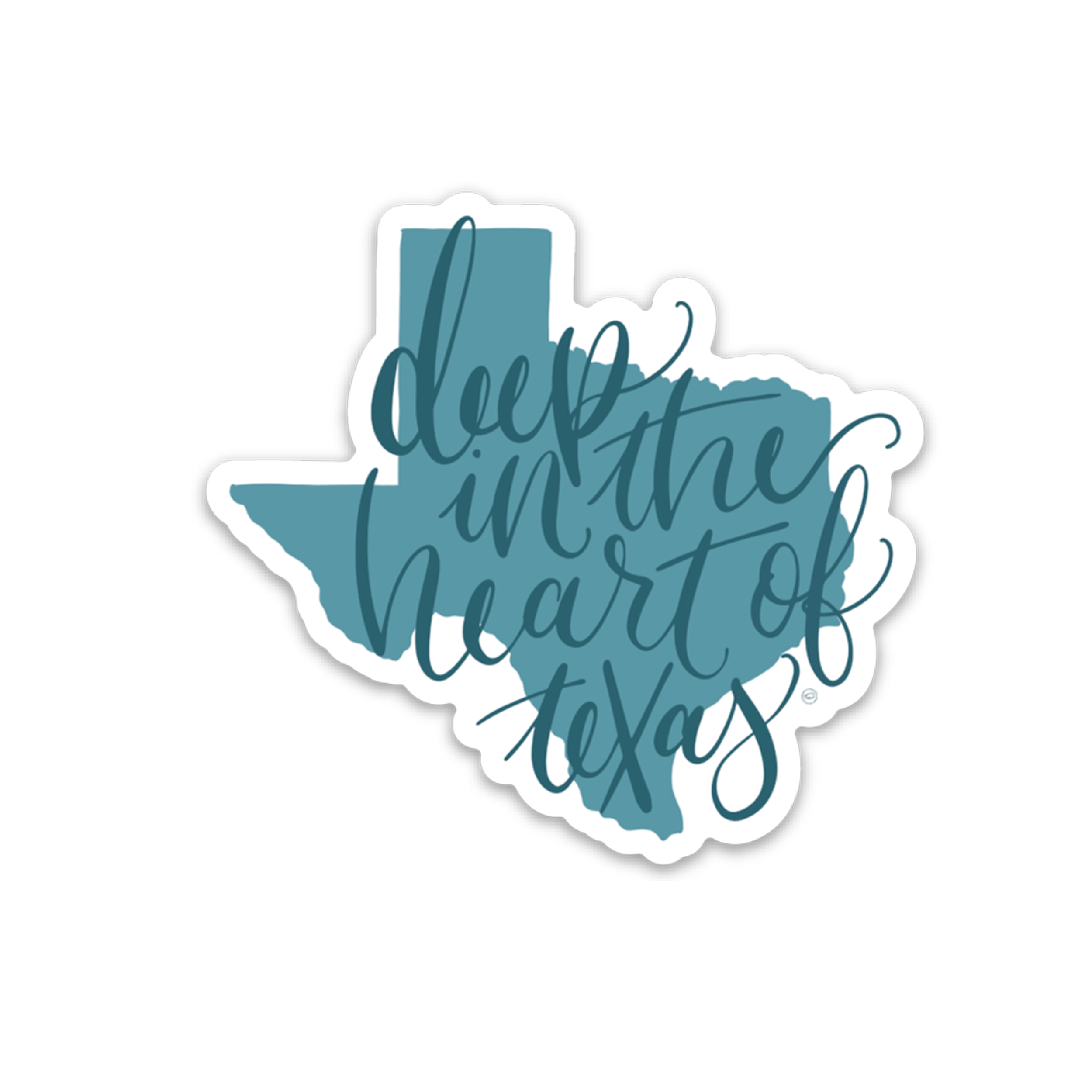 Texas Deep in the Heart of Texas sticker front view