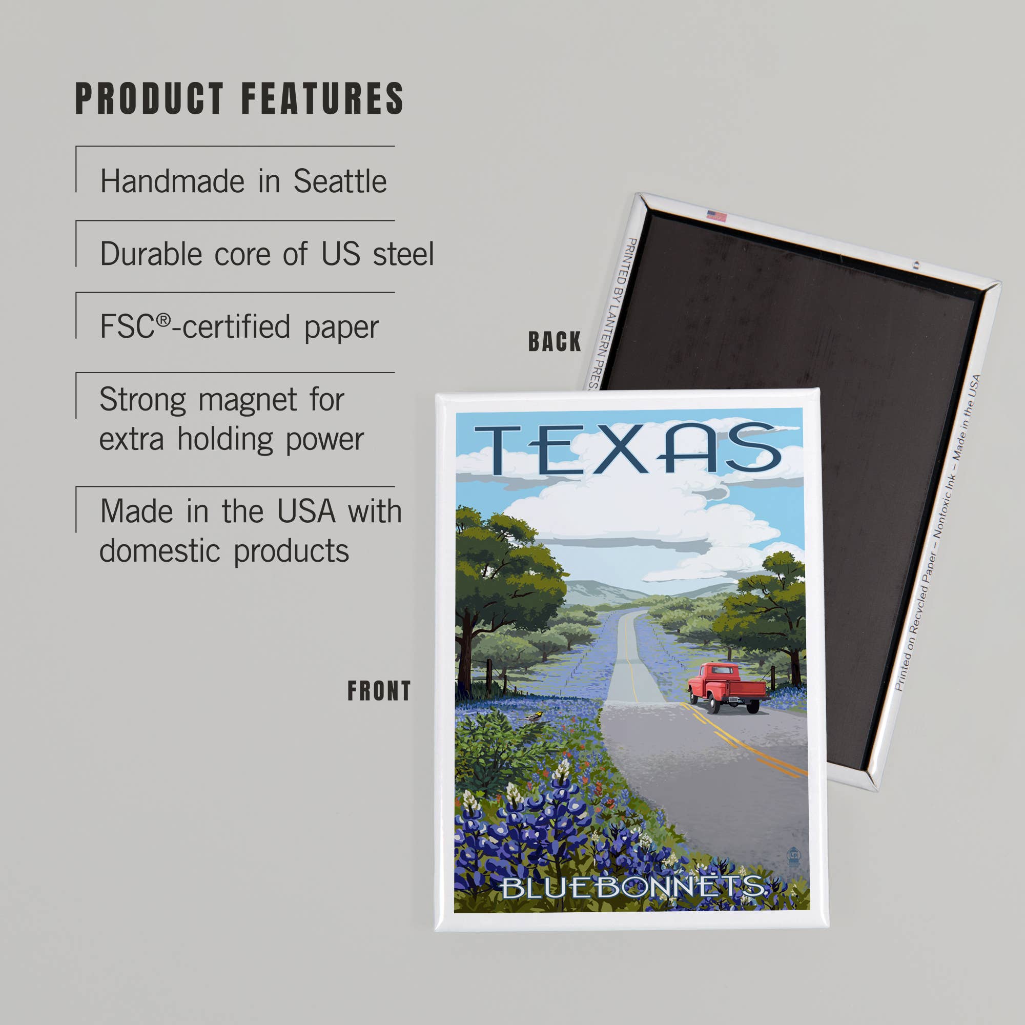 MAGNET Texas, Bluebonnets & Highway