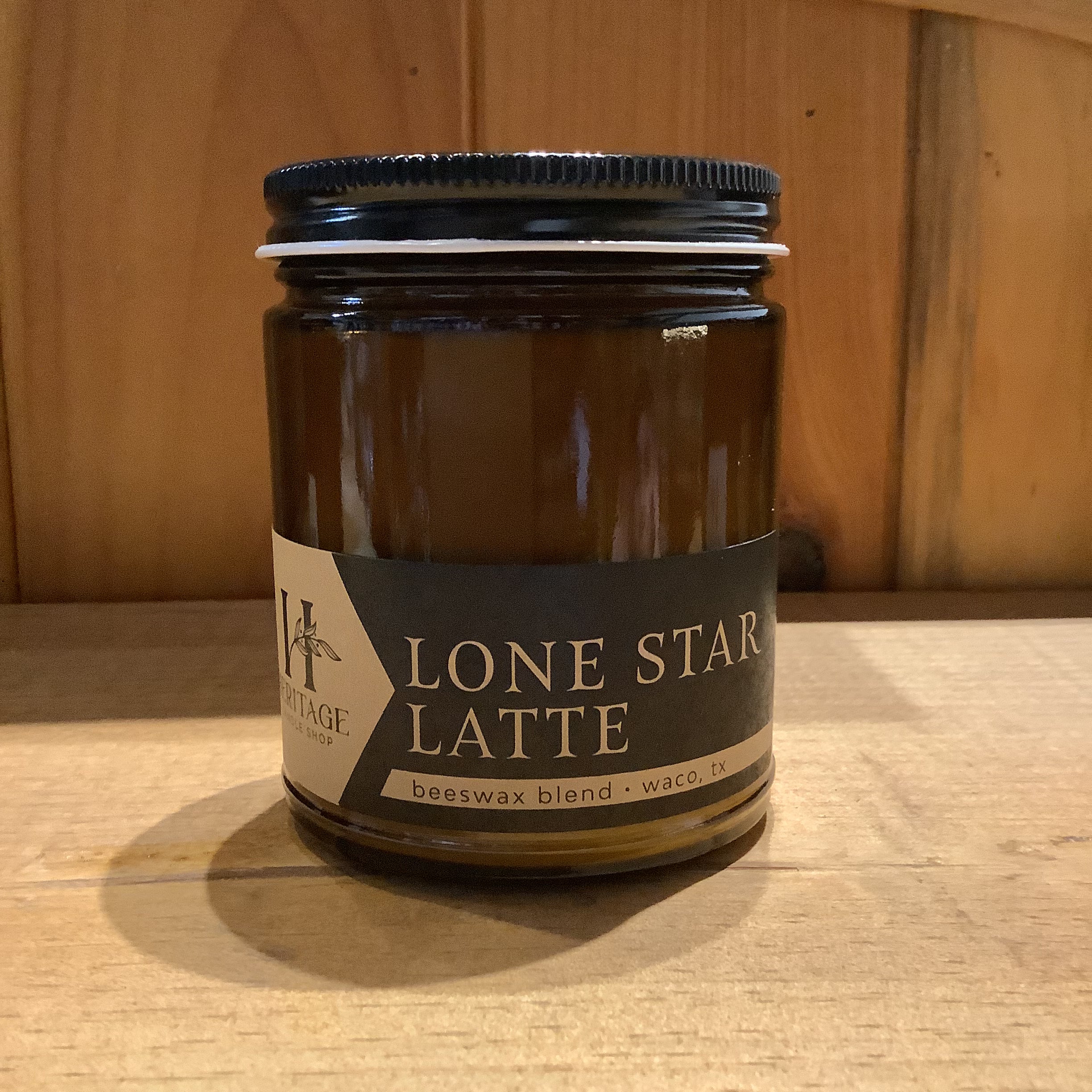 Heritage Candle Shop 9oz amber jar hand-poured candle
