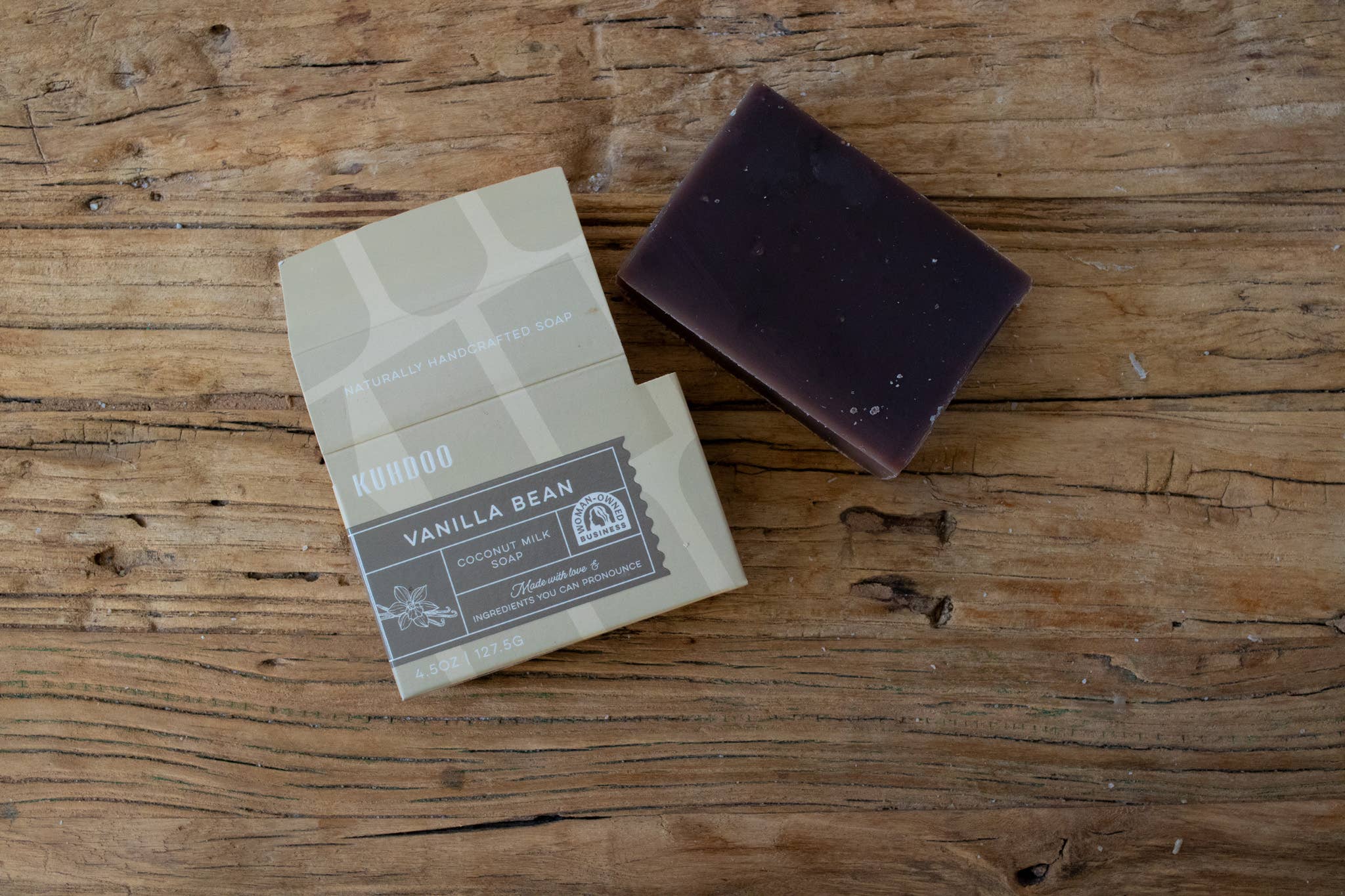 Vanilla Bean bar soap lifestyle display styling