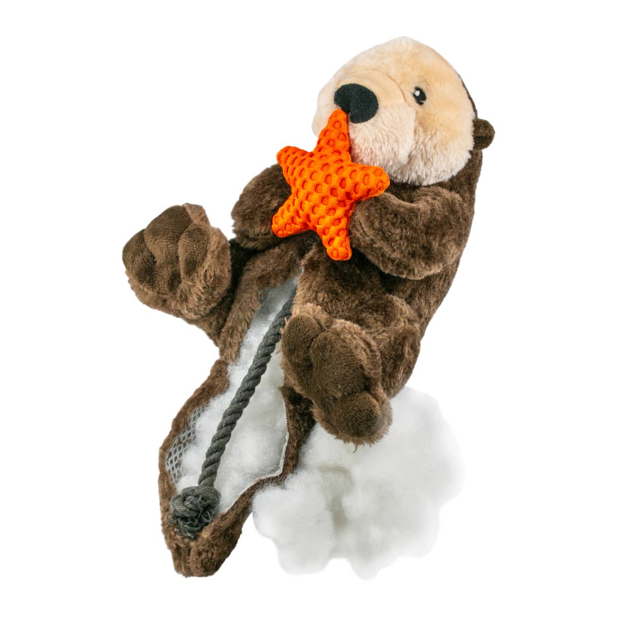 Otter Rope Body Dog Toy close-up of otter face