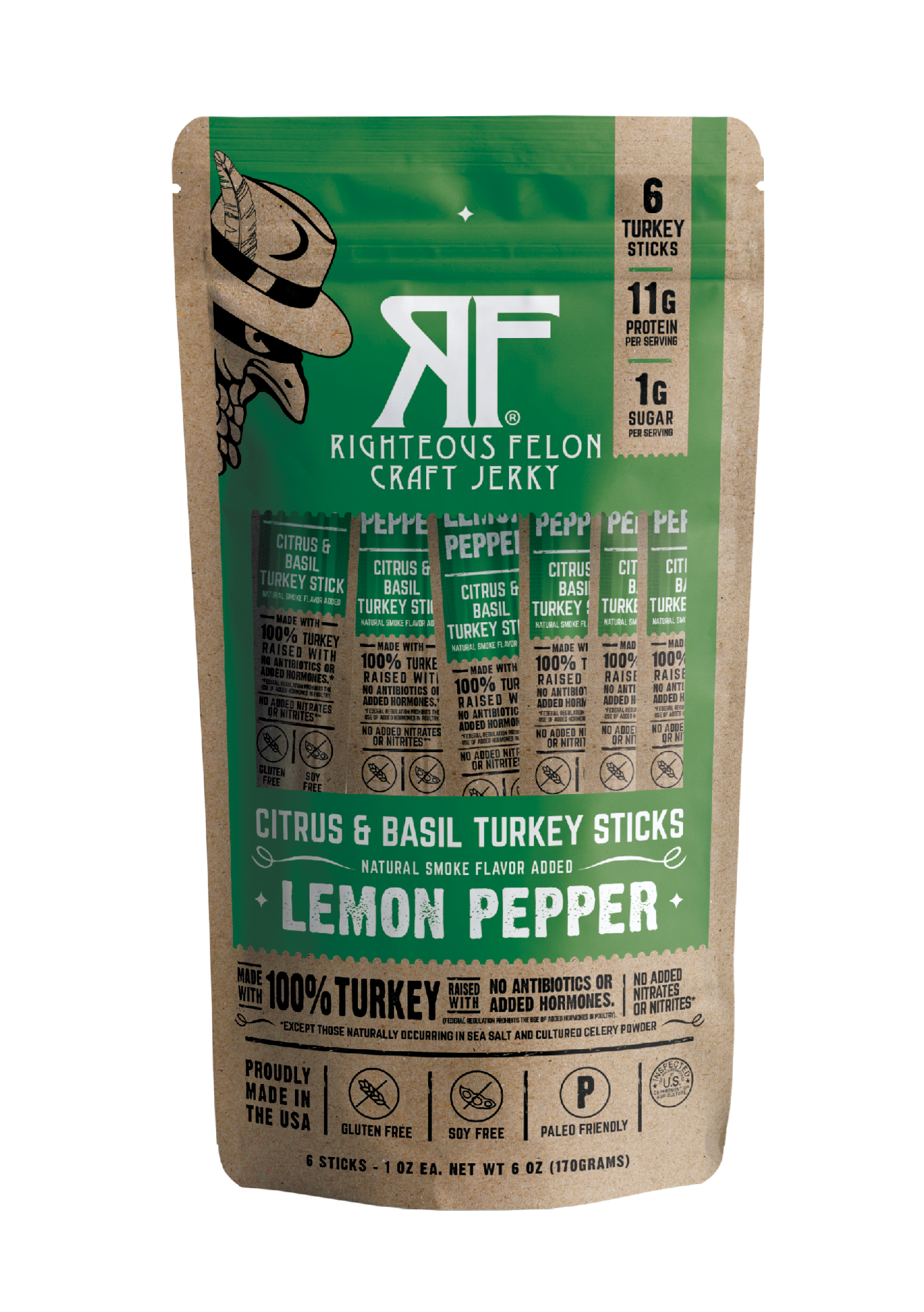6ct Pouch RF Lemon Pepper Turkey Stick 1oz (8ct)