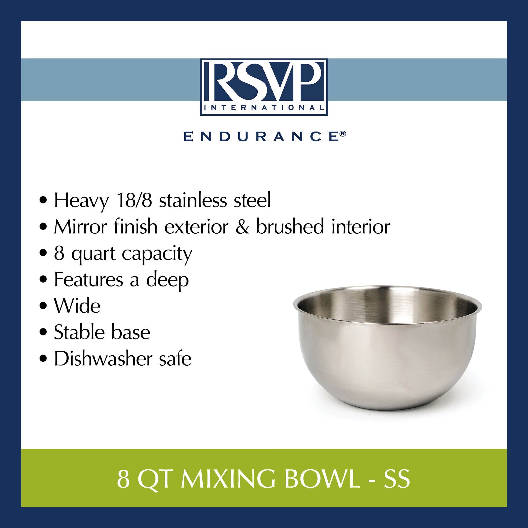 8 Qt Mixing Bowl - Stainless Steel