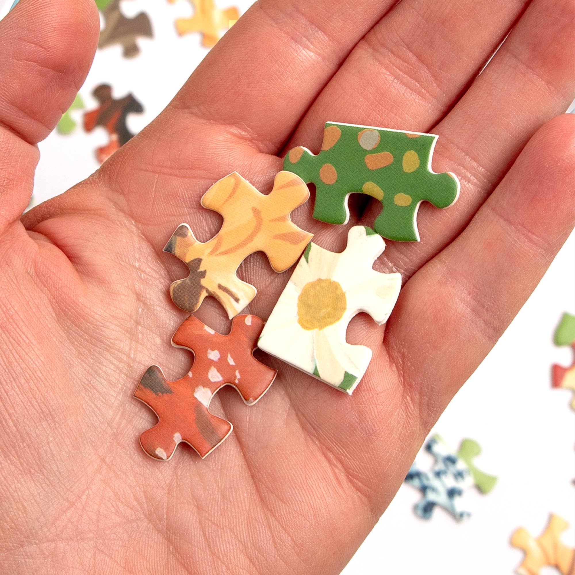 Chicken Meadows jigsaw puzzle piece detail close-up