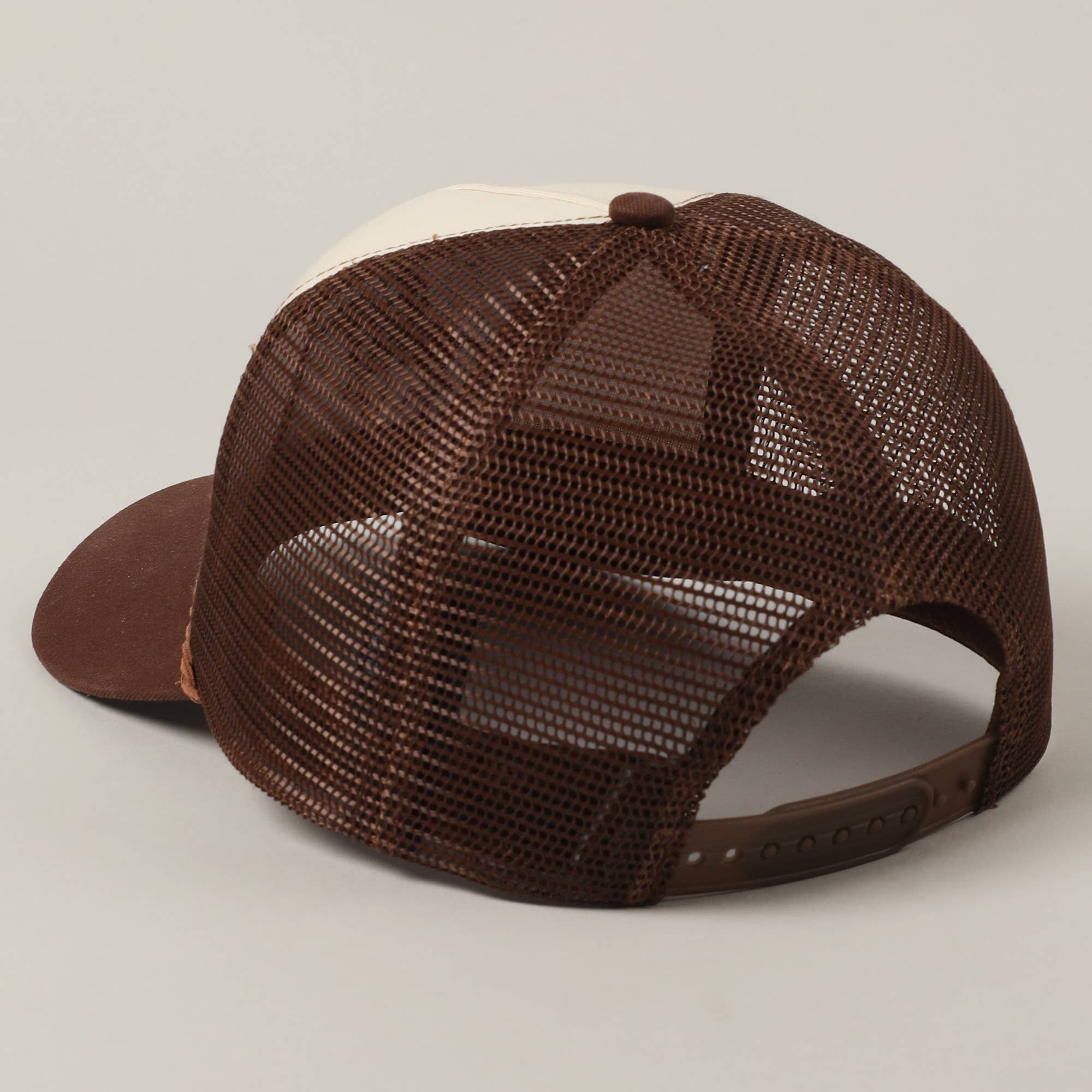 Cowboy image Howdy embroidered mesh back cap close-up