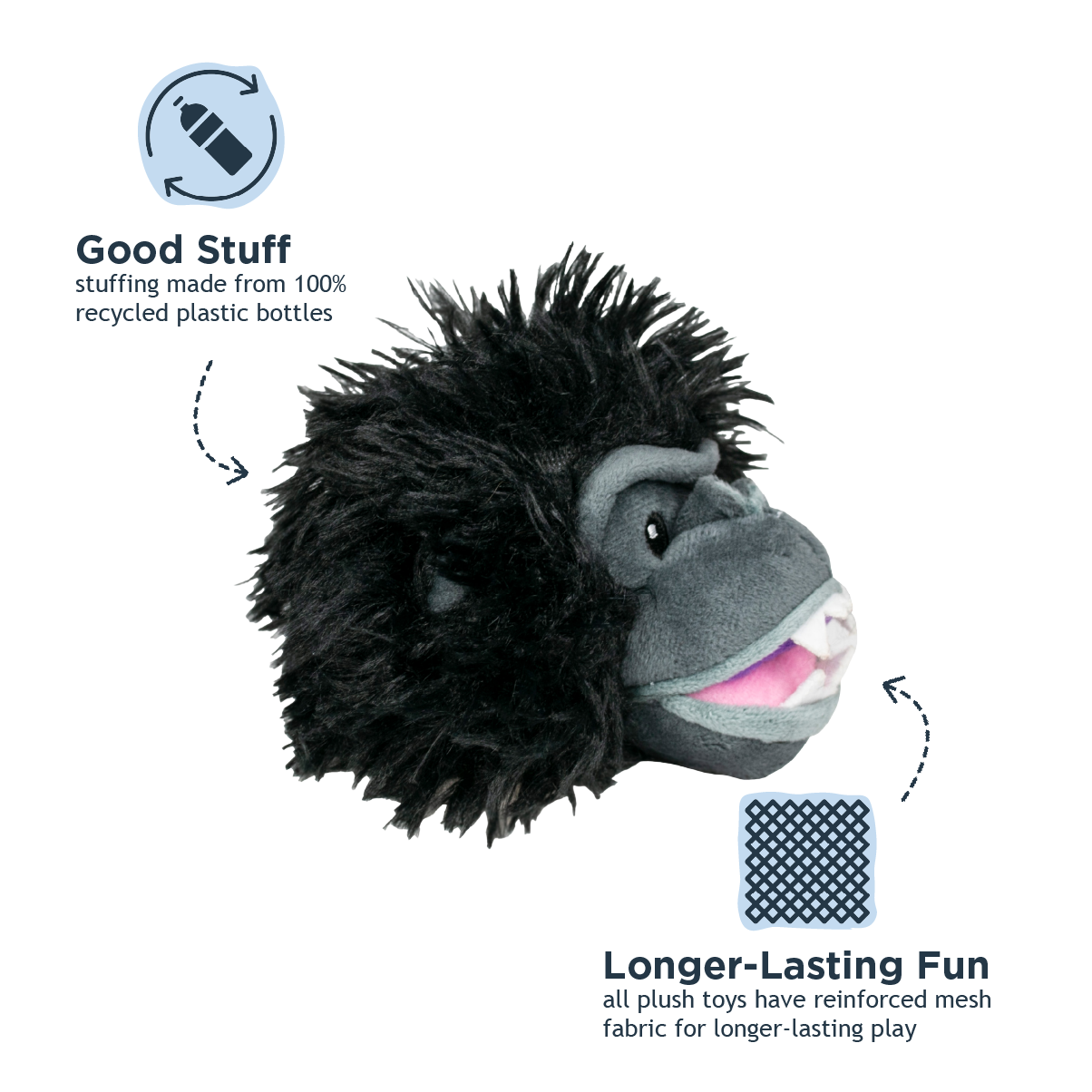 Gorilla 2-in-1 Fetch Ball dog toy color option