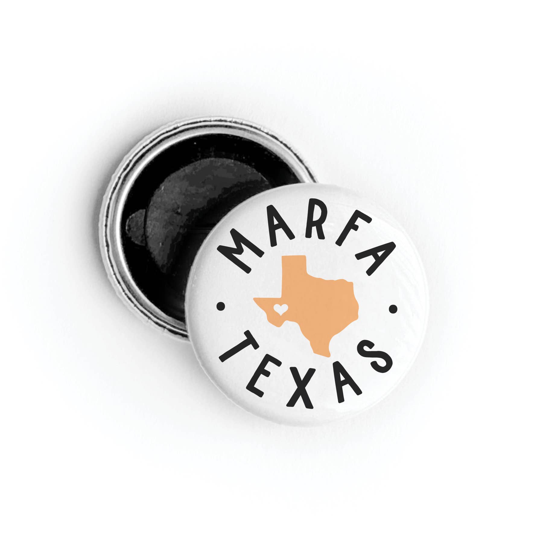 Custom City and State button pin on display
