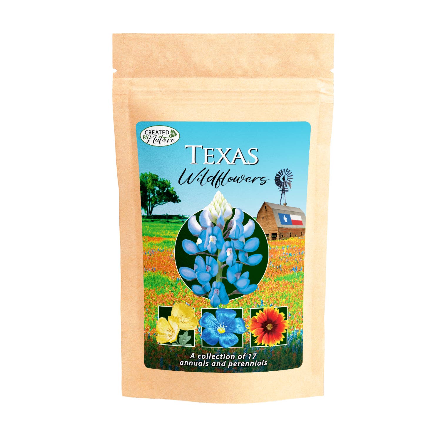 Texas wildflower seed mix packet with assorted varieties