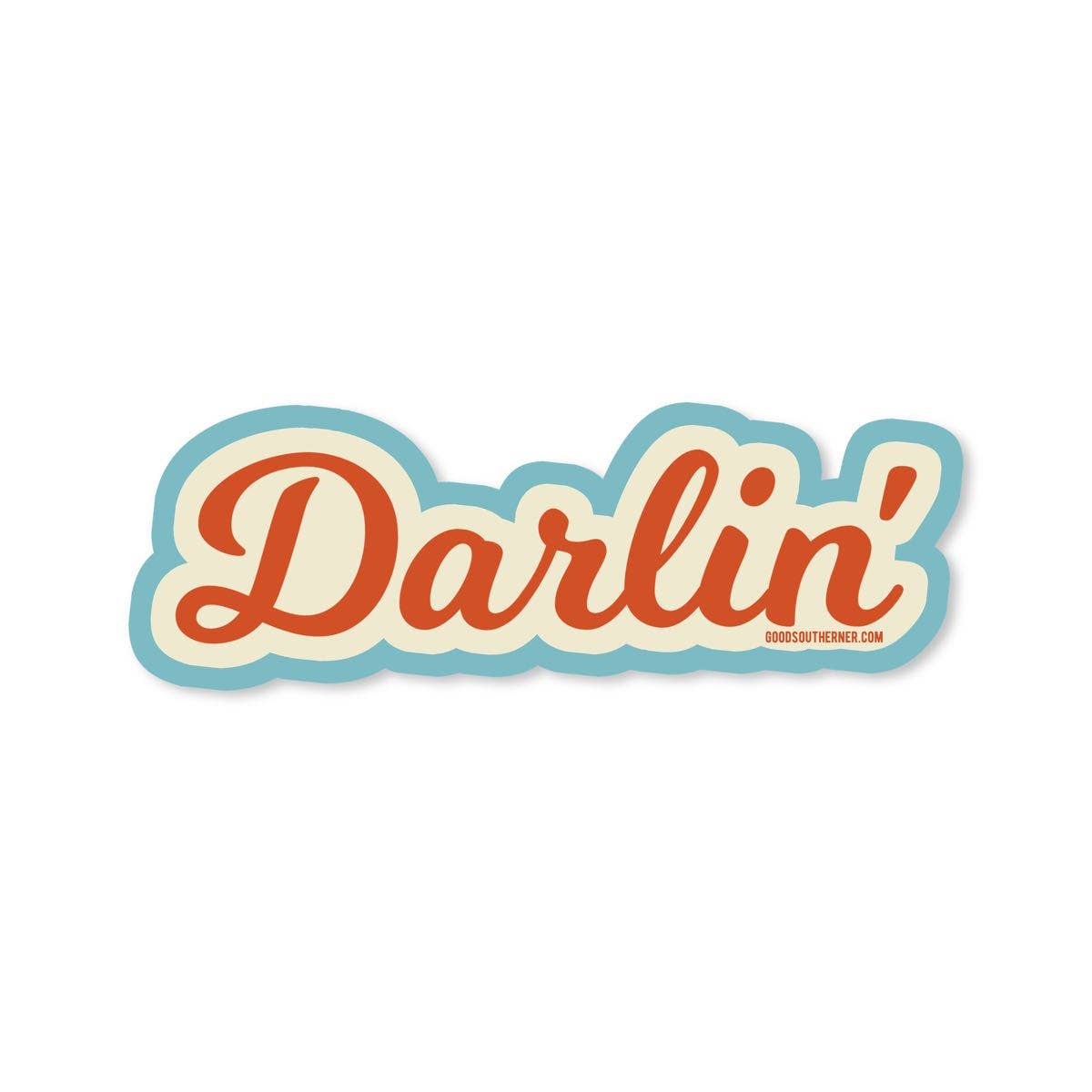 Darlin' vinyl sticker with Southern charm design