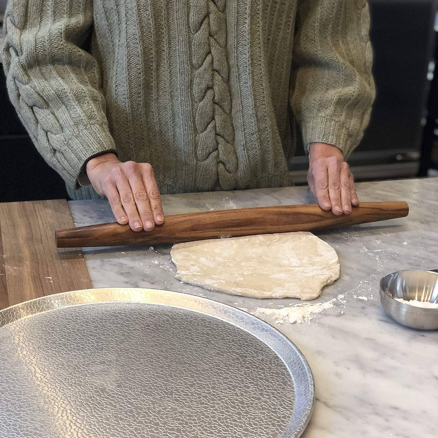 Ironwood acacia French rolling pin side view