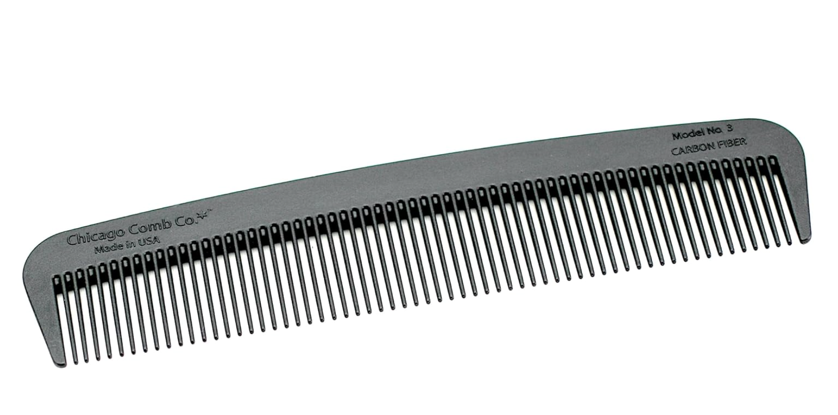 Model No. 3 Carbon Fiber Comb in packaging