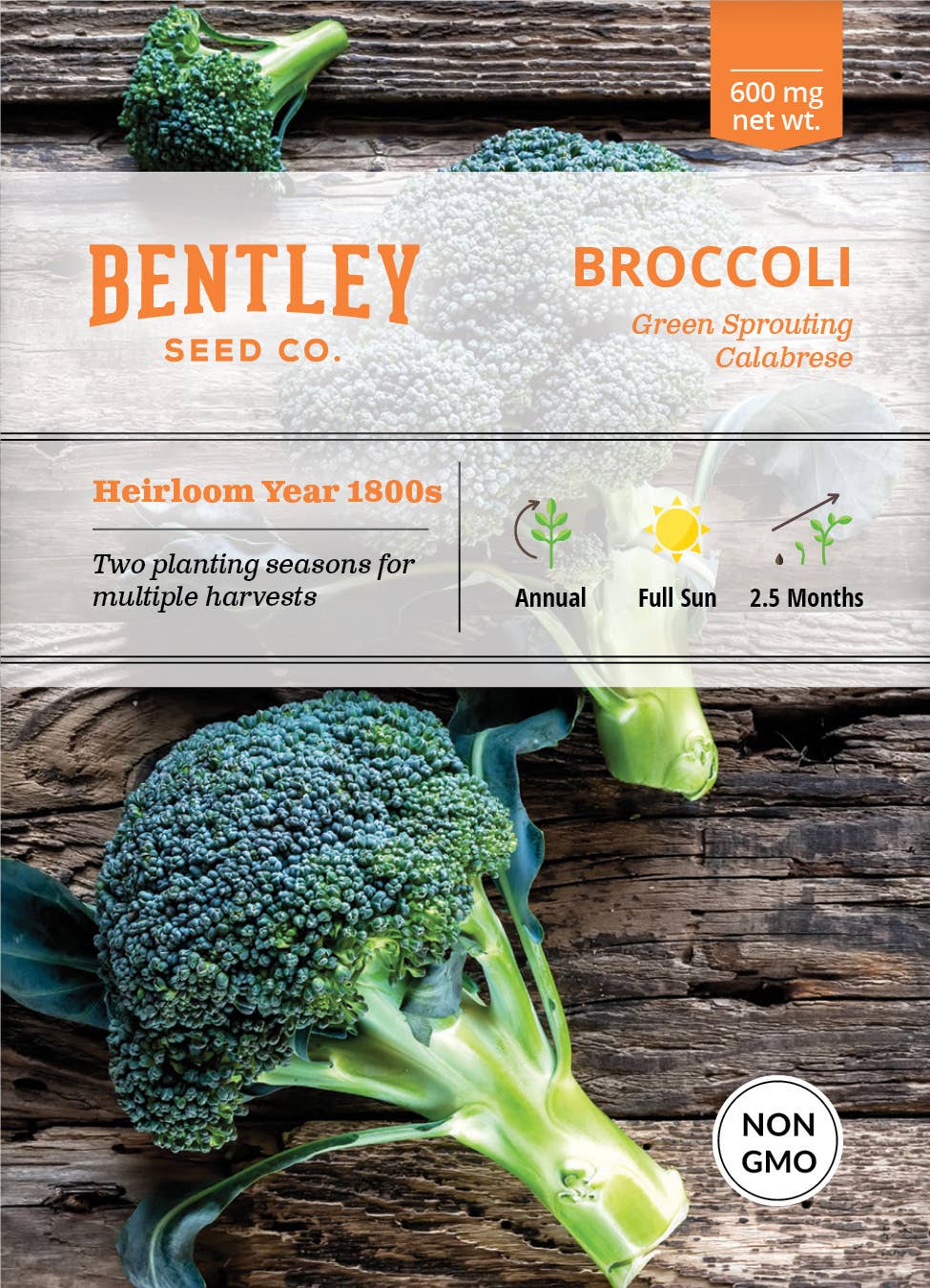 Brim Seed Co. Broccoli Green Sprouting Calabrese seed packet