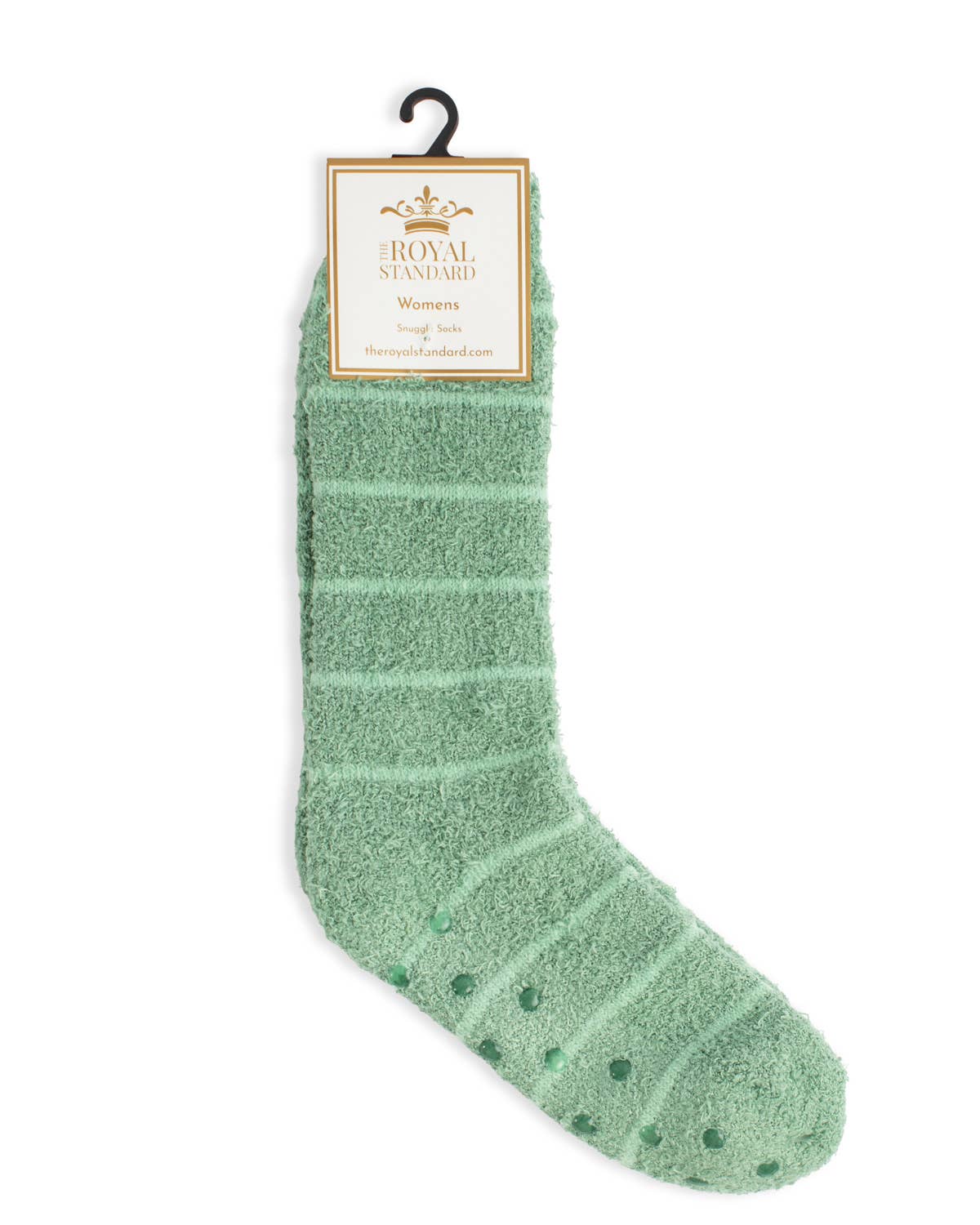Women's Stripe Snuggle Socks in green one size
