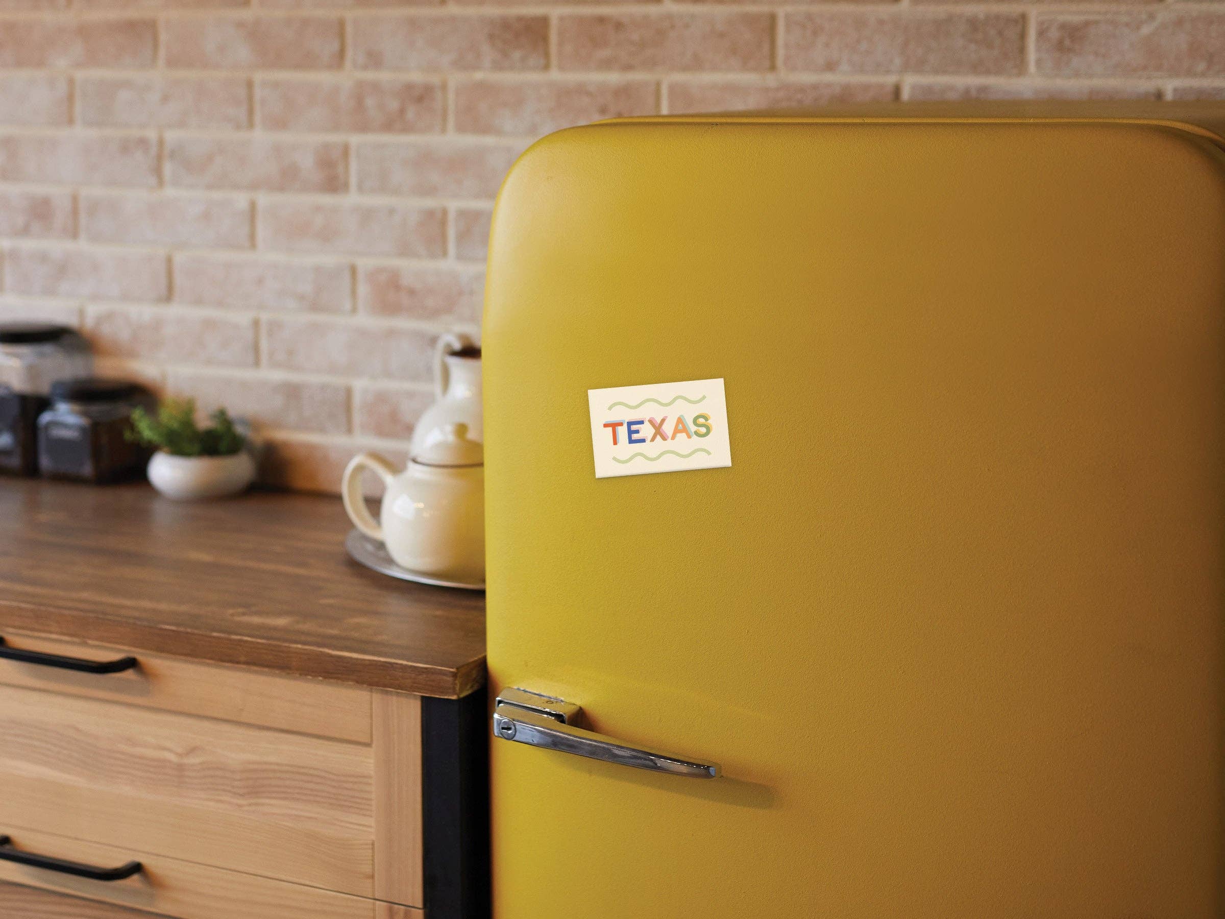 Funky Texas refrigerator magnet detail shot