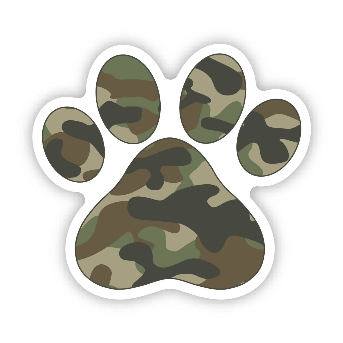 Camo Paw Print Sticker