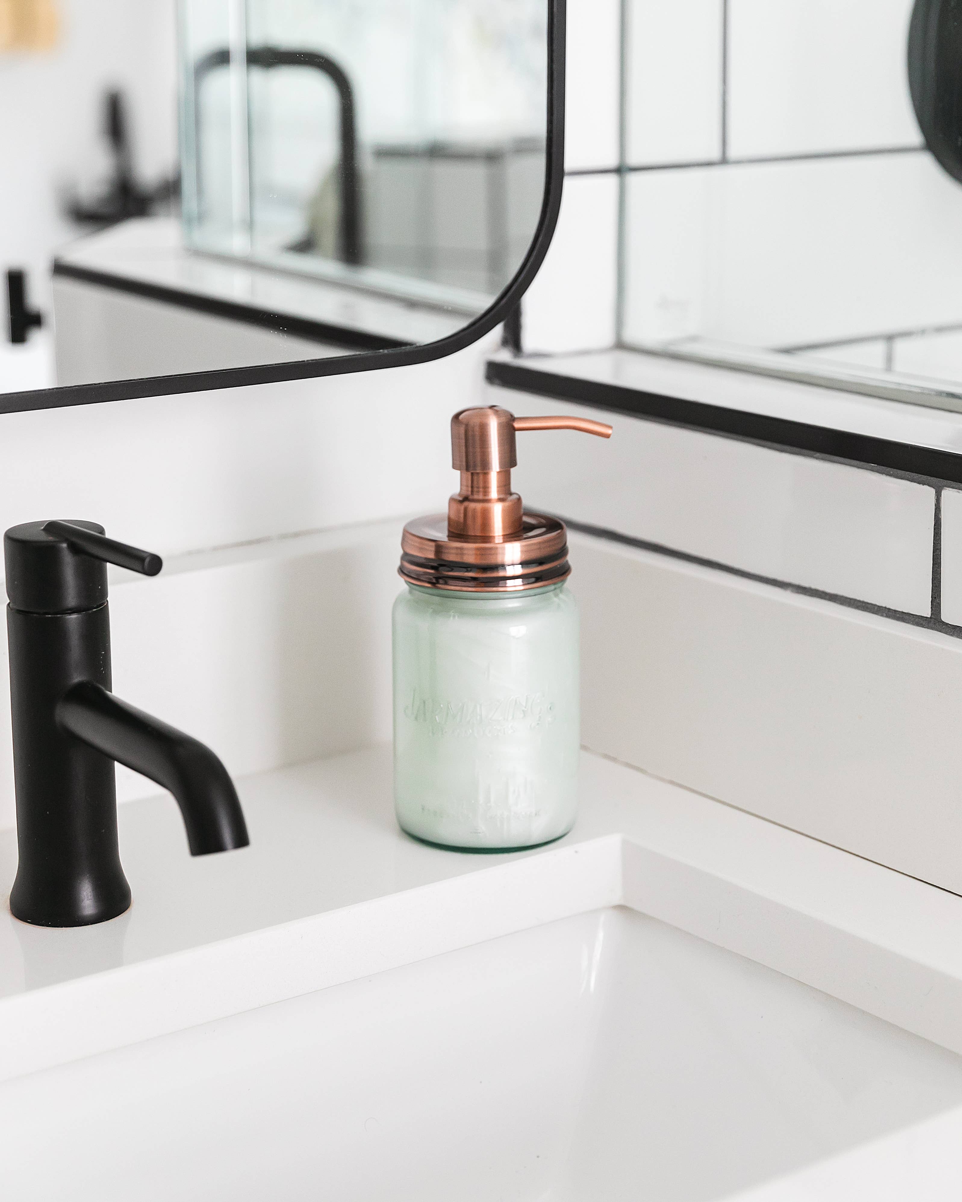 Blue Glass Mason Jar Soap and Lotion Dispenser - 2 Pack