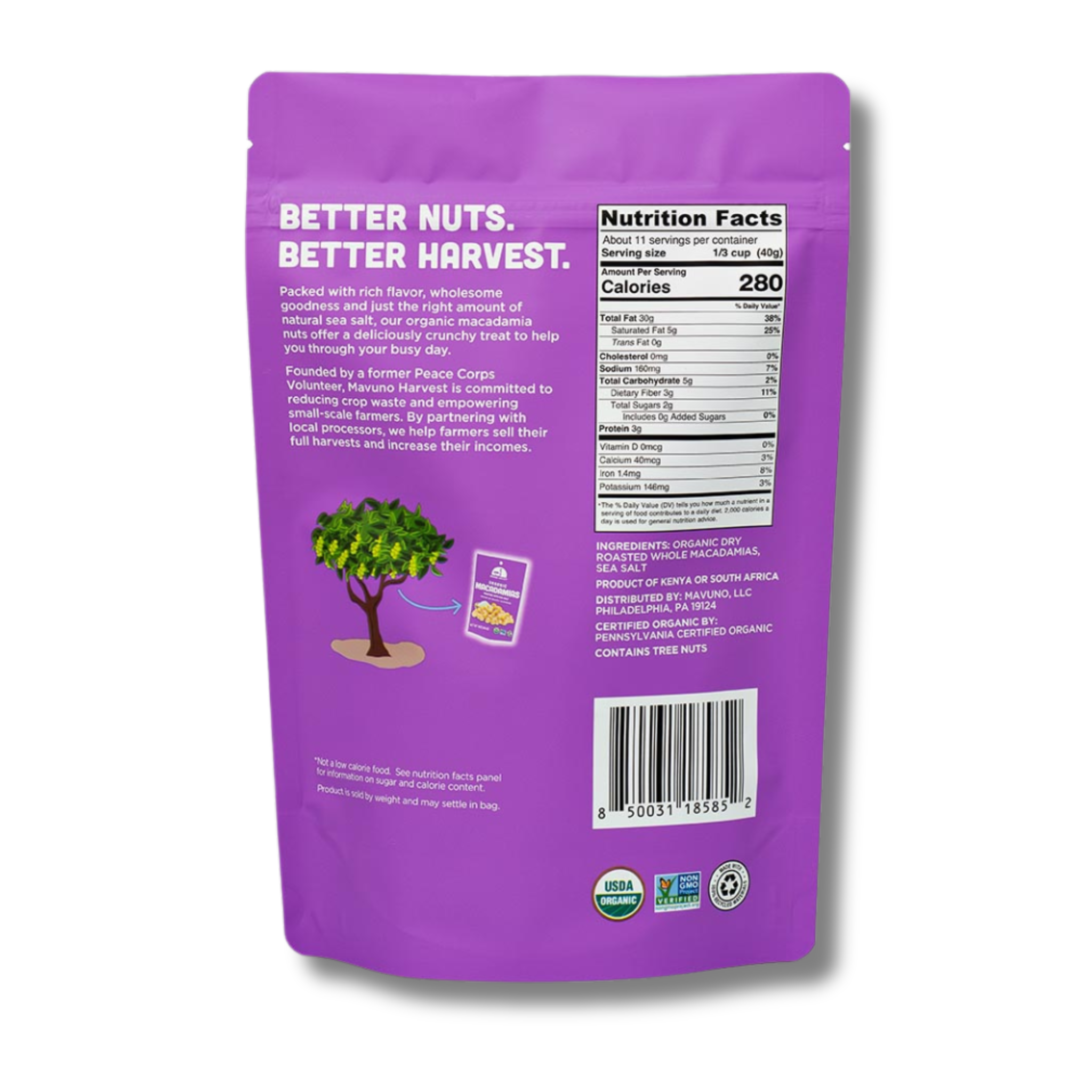 Organic Dry Roasted Macadamias with Sea Salt