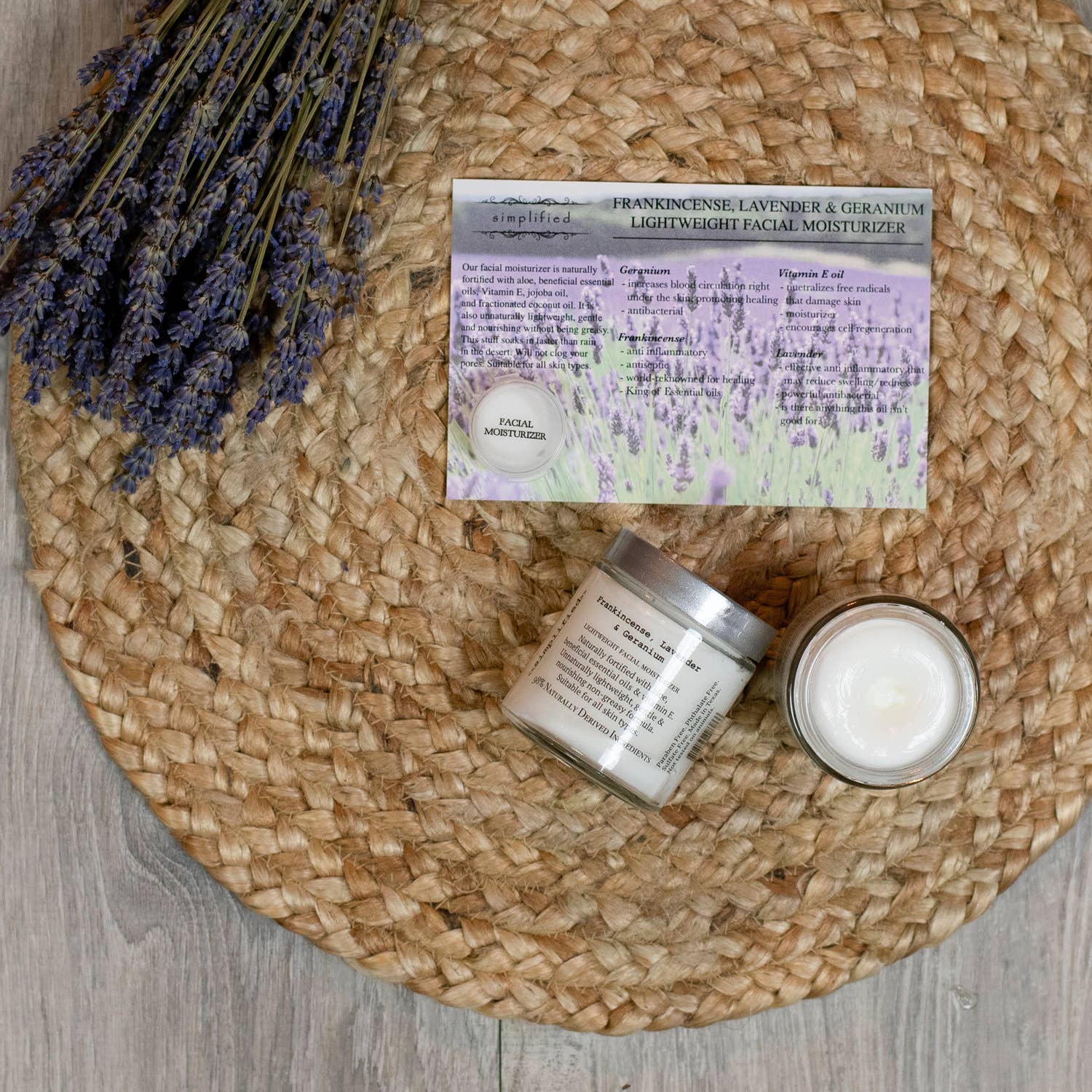 Simplified Soap Facial Moisturizer ingredient label
